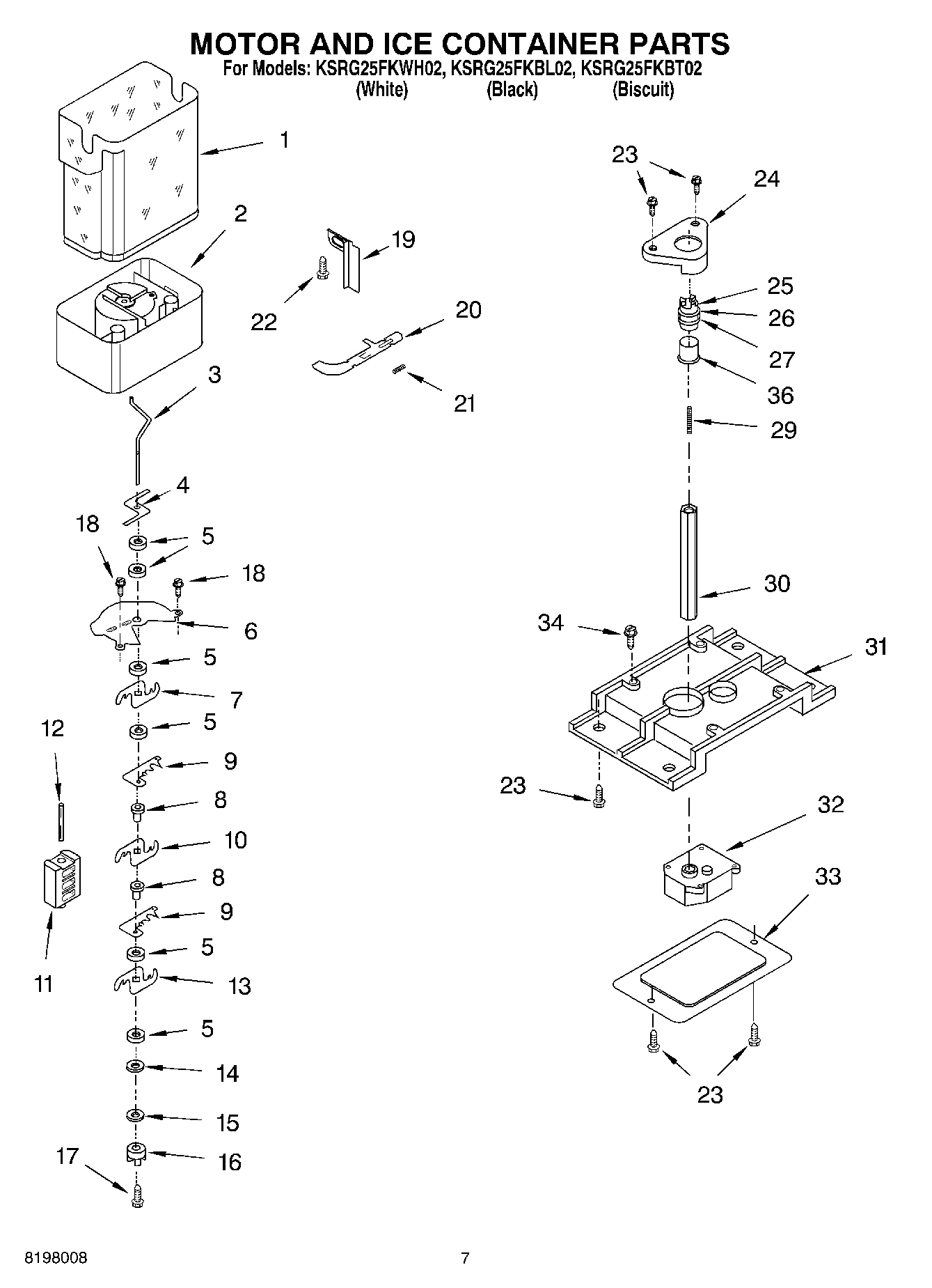 05 - MOTOR AND ICE CONTAINER PARTS