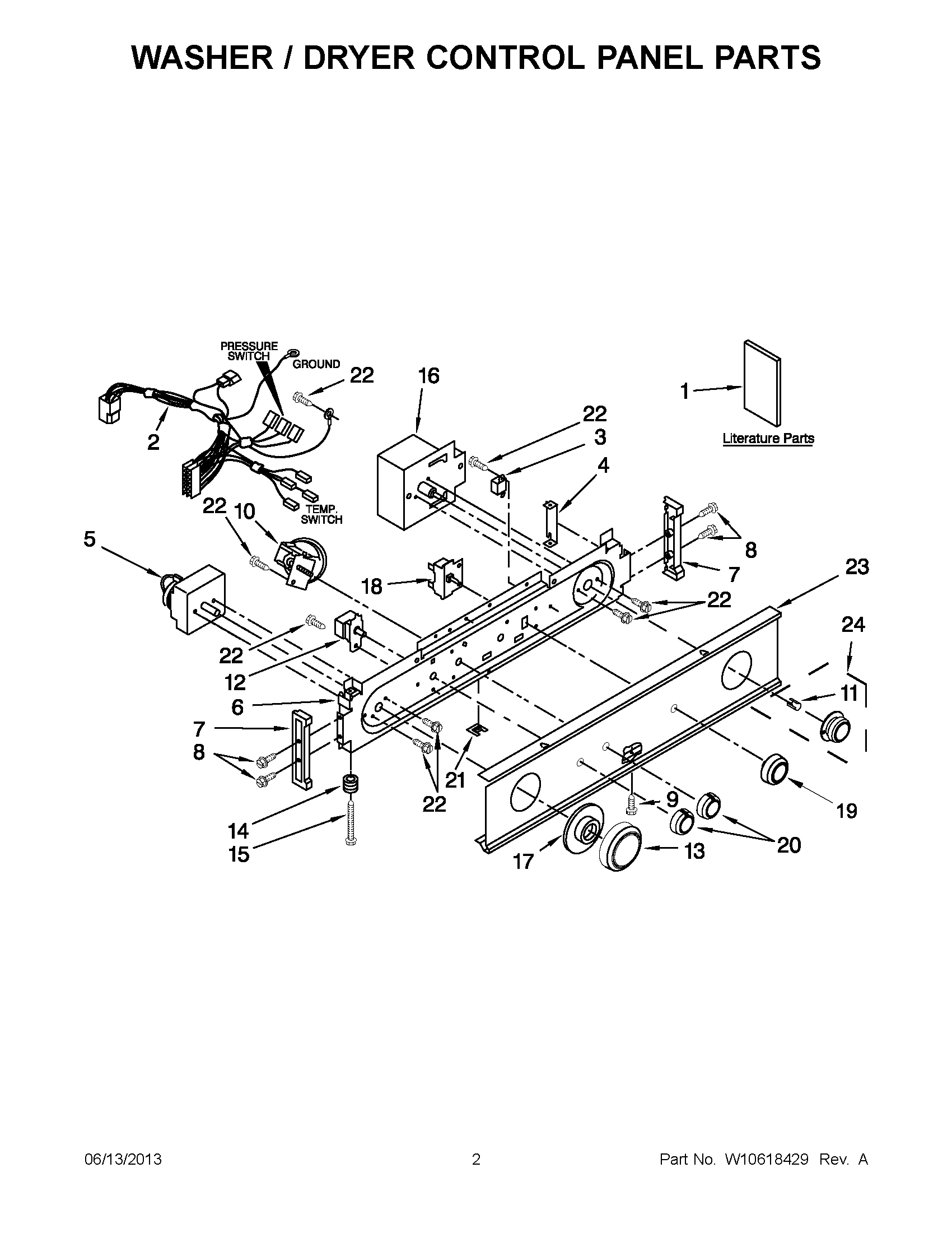 01 - WASHER / DRYER CONTROL PANEL PARTS