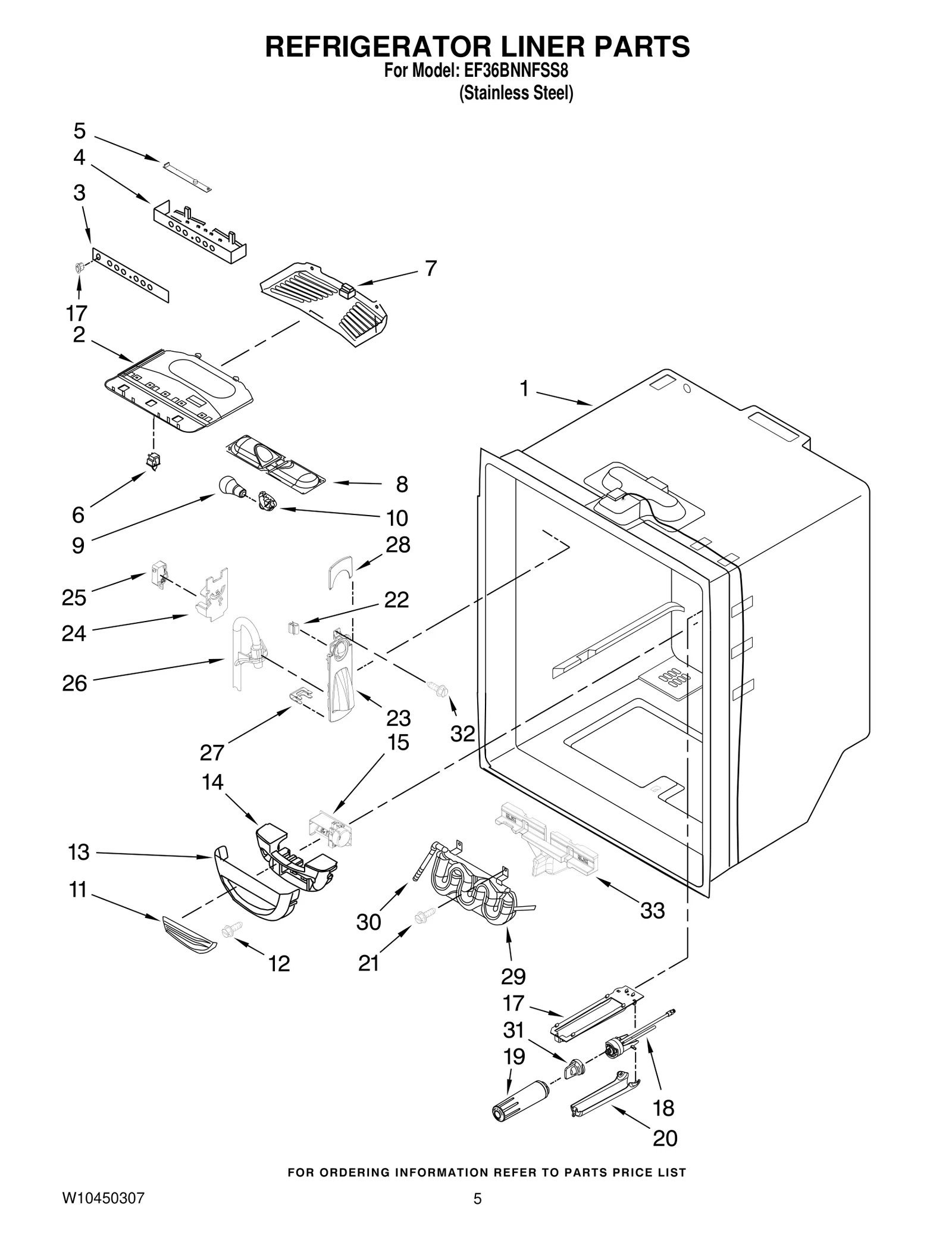 REFRIGERATOR LINER PARTS