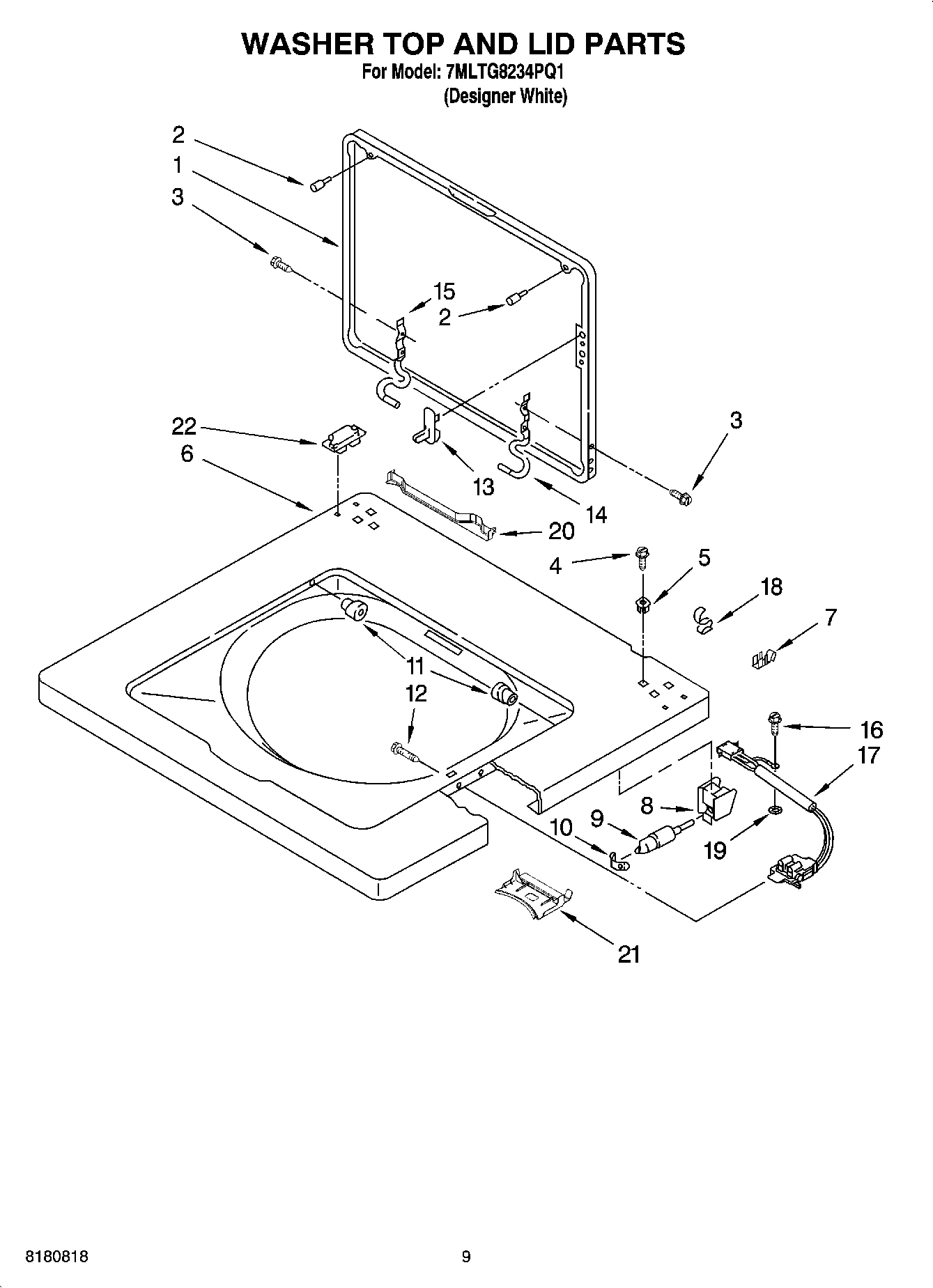 06 - WASHER TOP AND LID PARTS