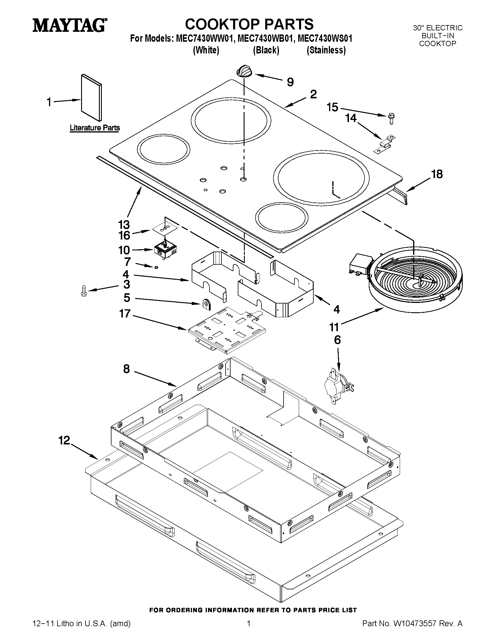 01 - COOKTOP PARTS