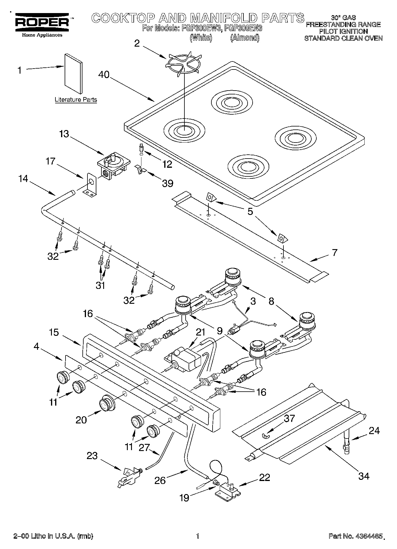 01 - COOKTOP AND MANIFOLD, LITERATURE