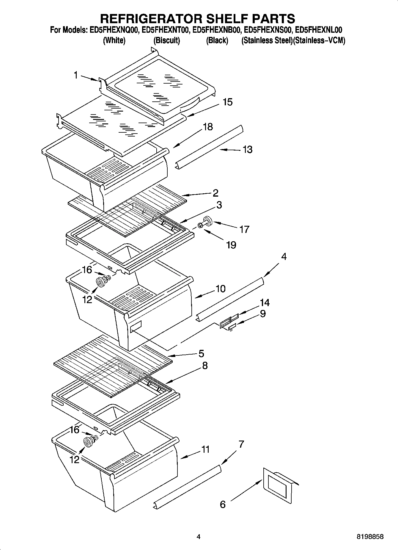 03 - REFRIGERATOR SHELF PARTS