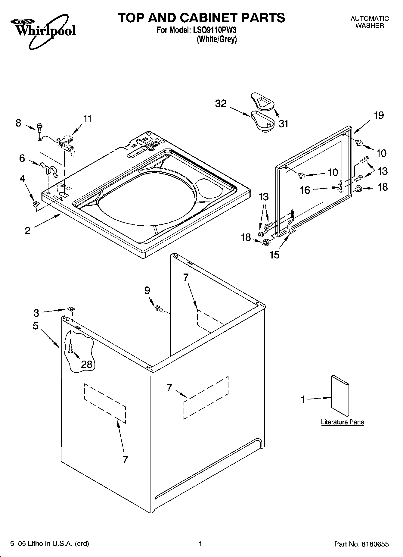 01 - TOP AND CABINET PARTS