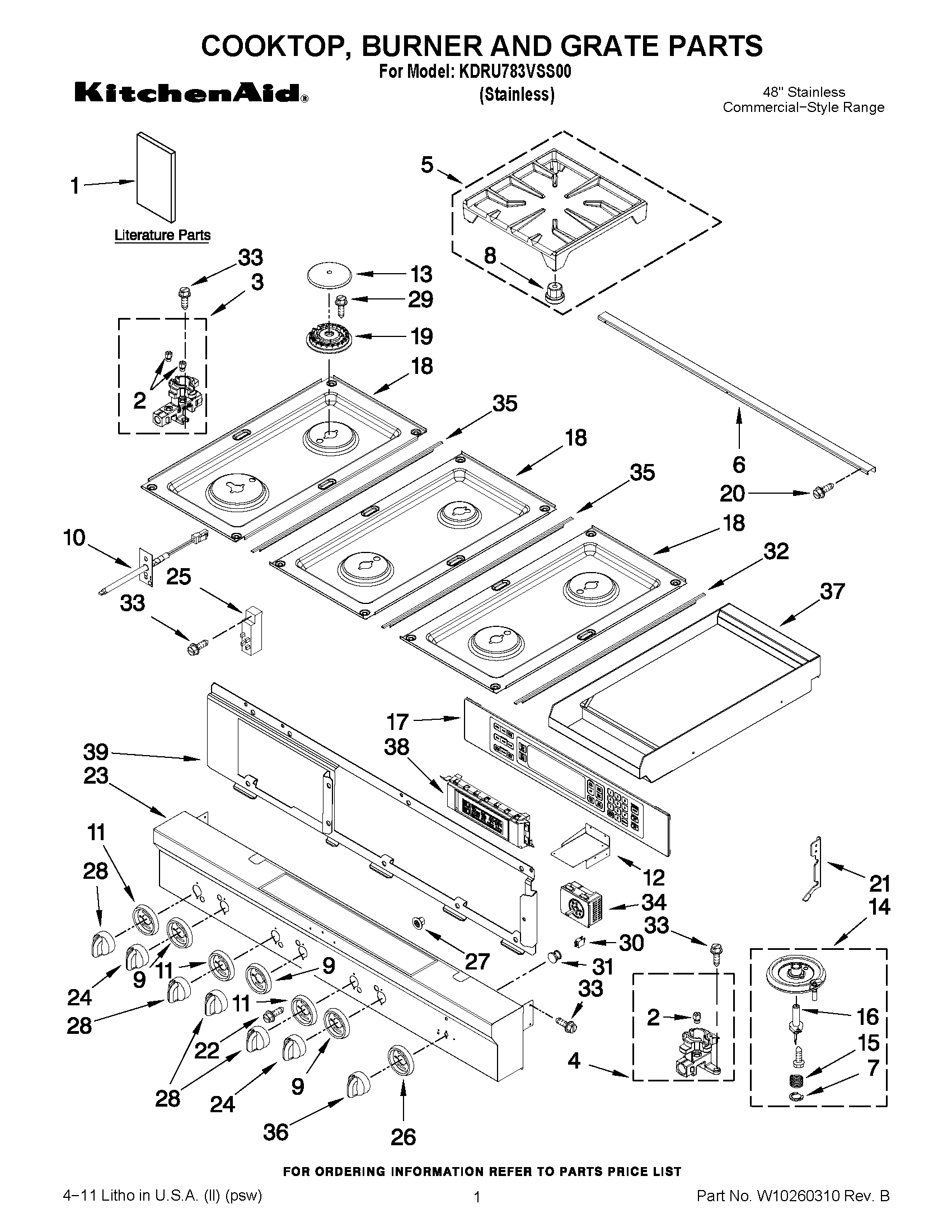 01 - COOKTOP, BURNER AND GRATE PARTS