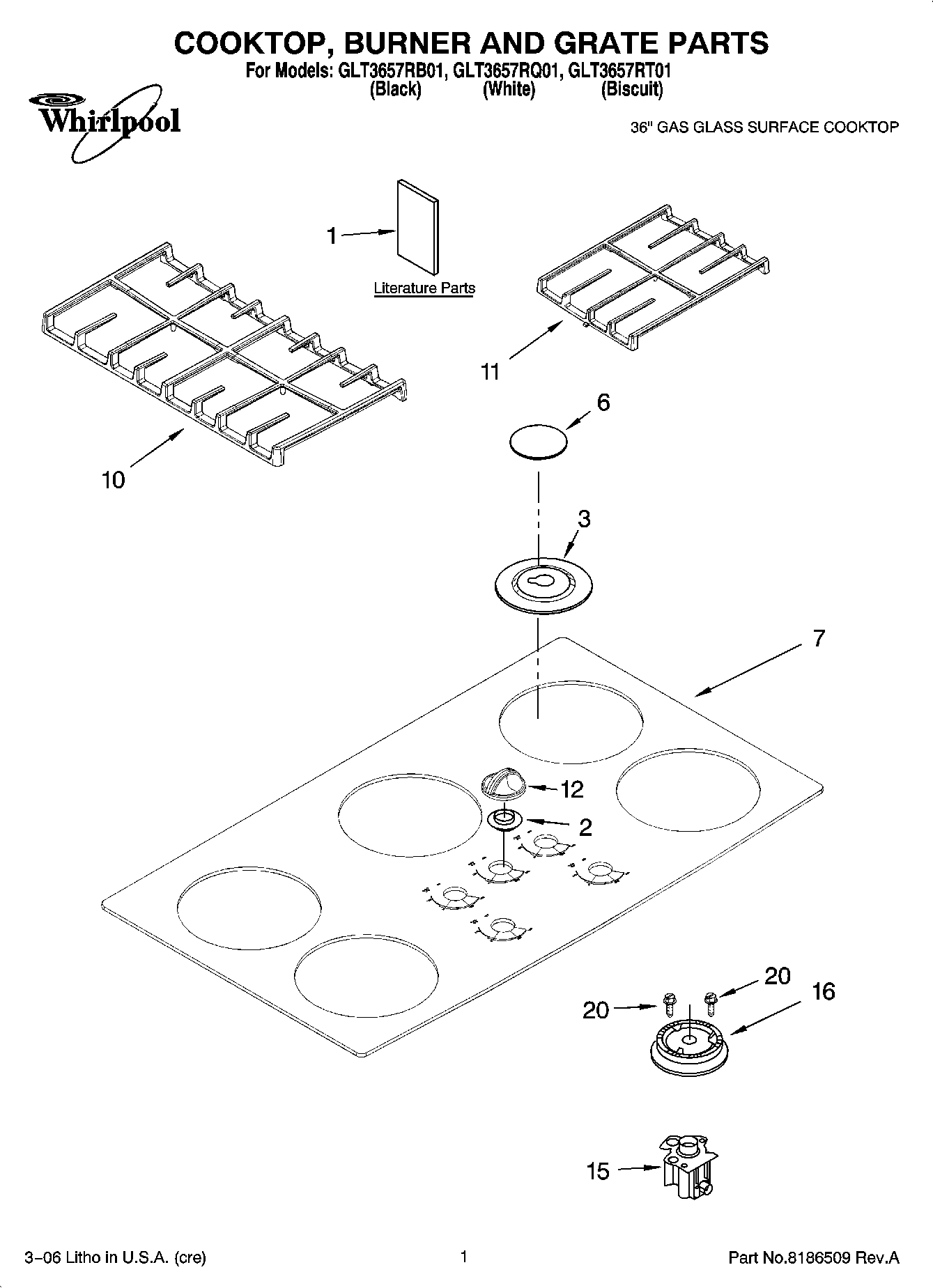 01 - COOKTOP, BURNER AND GRATE PARTS