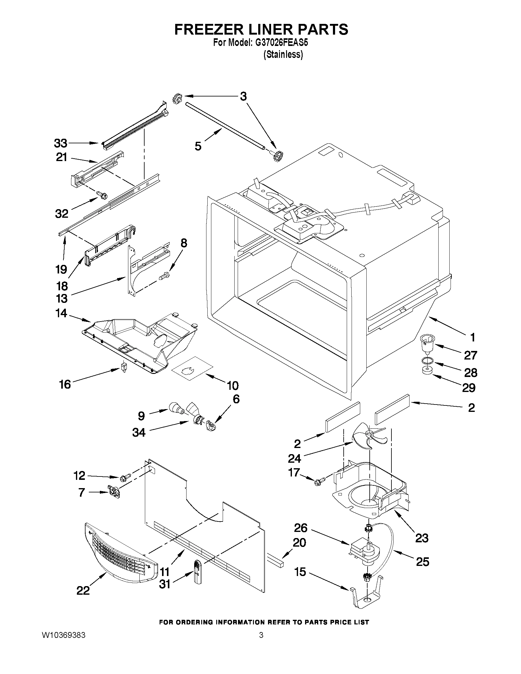 02 - FREEZER LINER PARTS