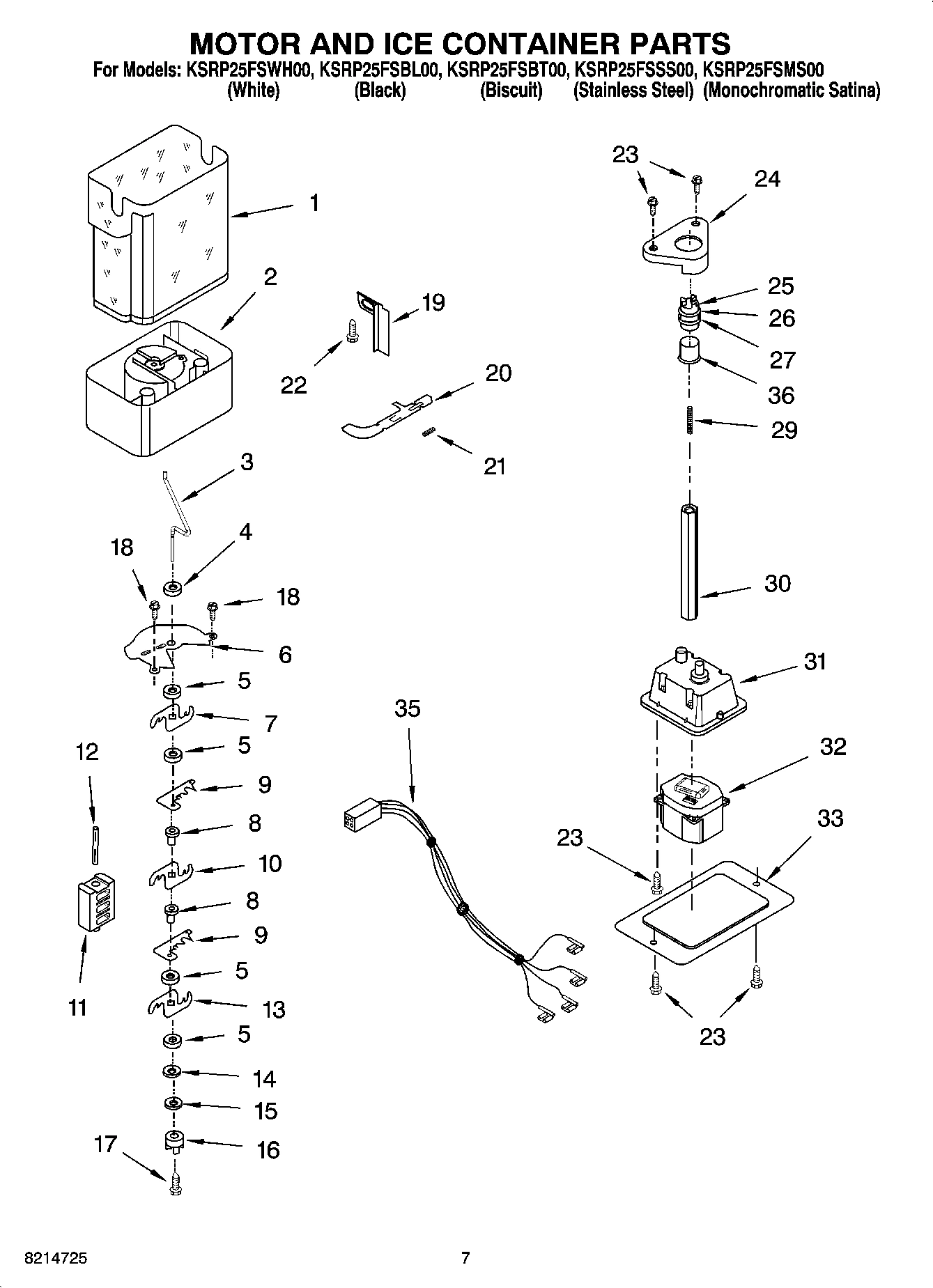 05 - MOTOR AND ICE CONTAINER PARTS
