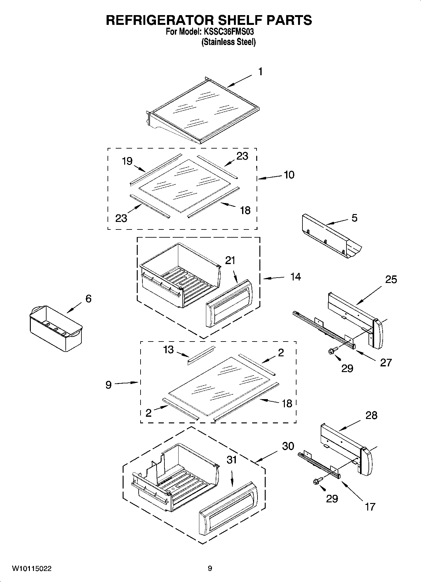 07 - REFRIGERATOR SHELF PARTS