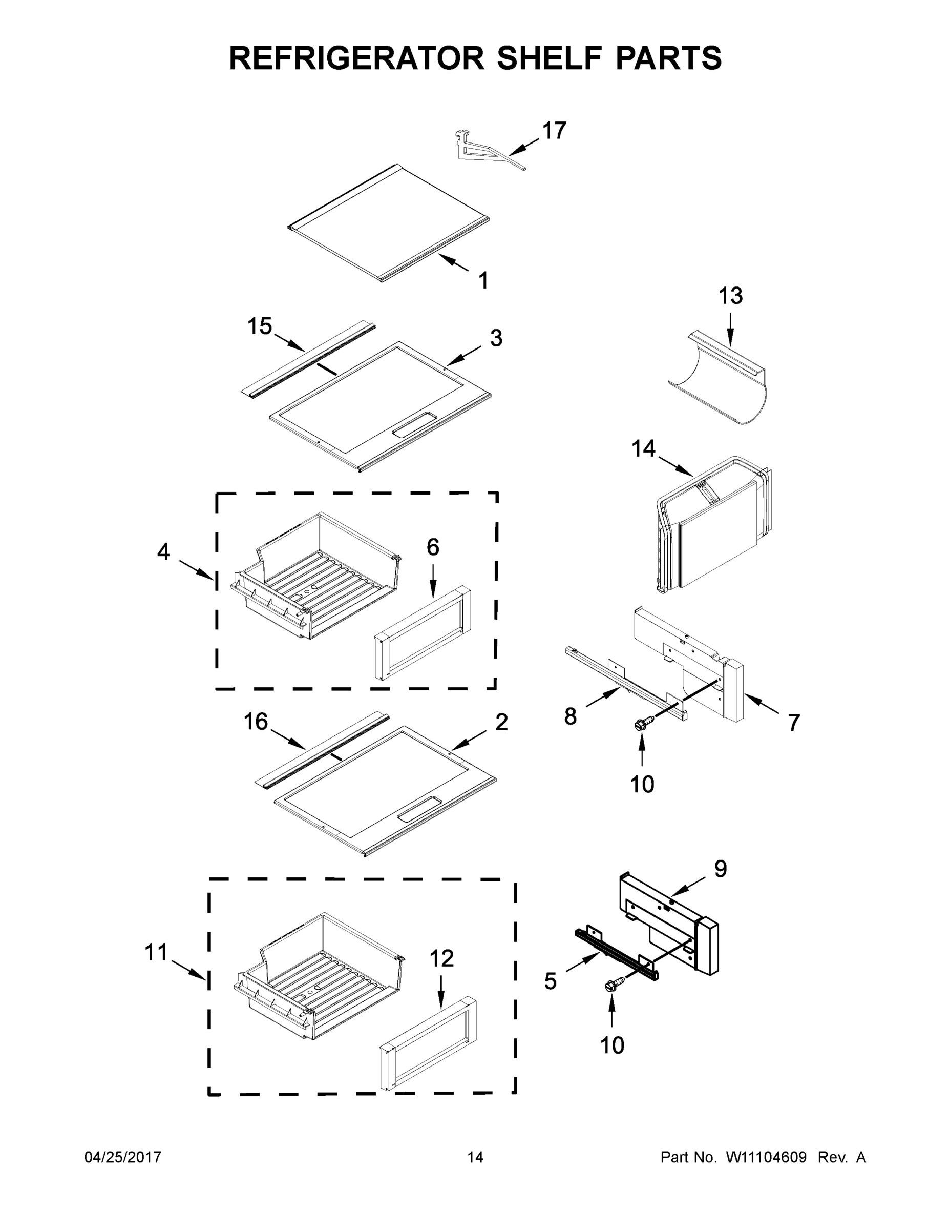 08 - REFRIGERATOR SHELF PARTS