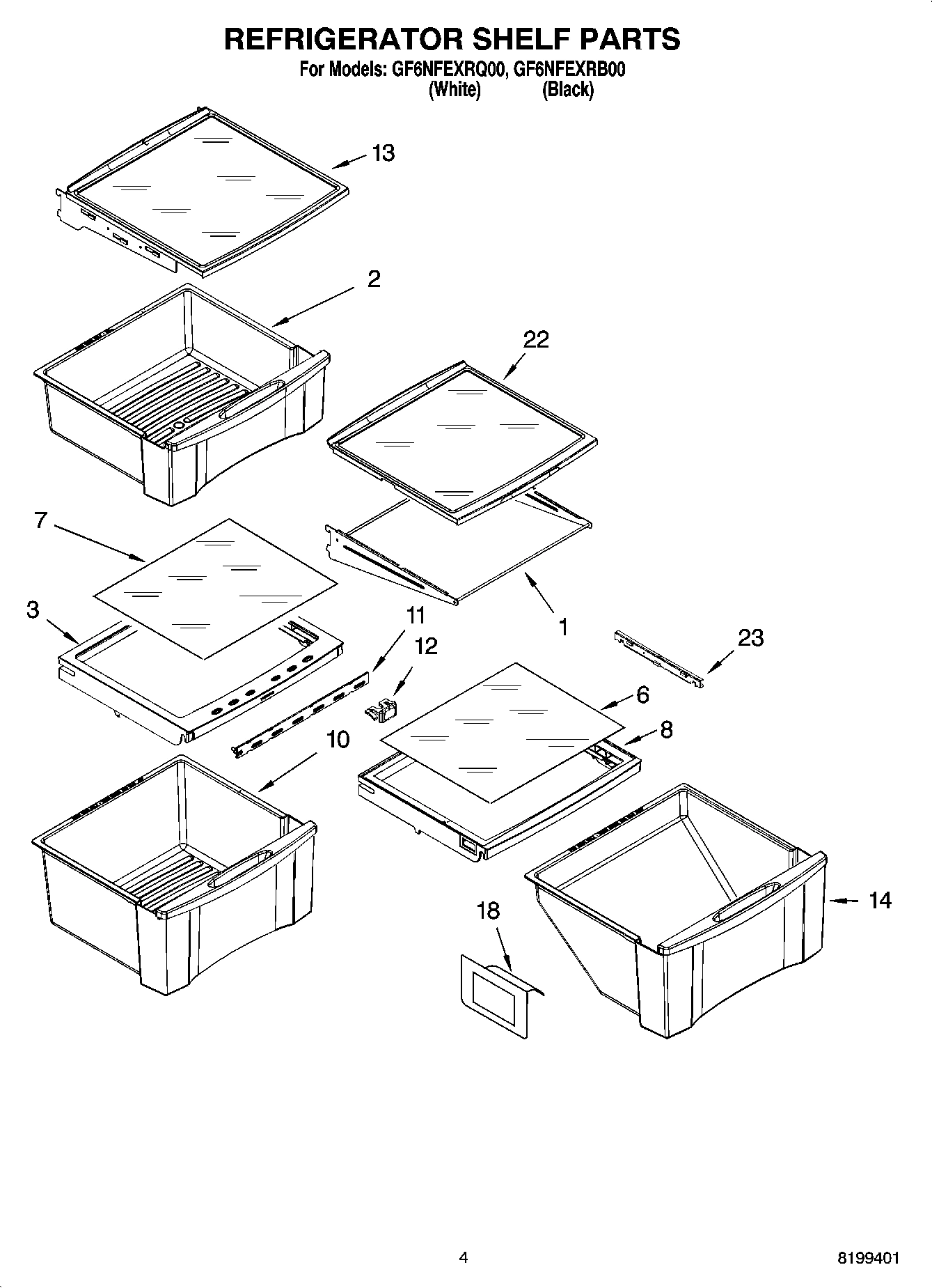 03 - REFRIGERATOR SHELF PARTS