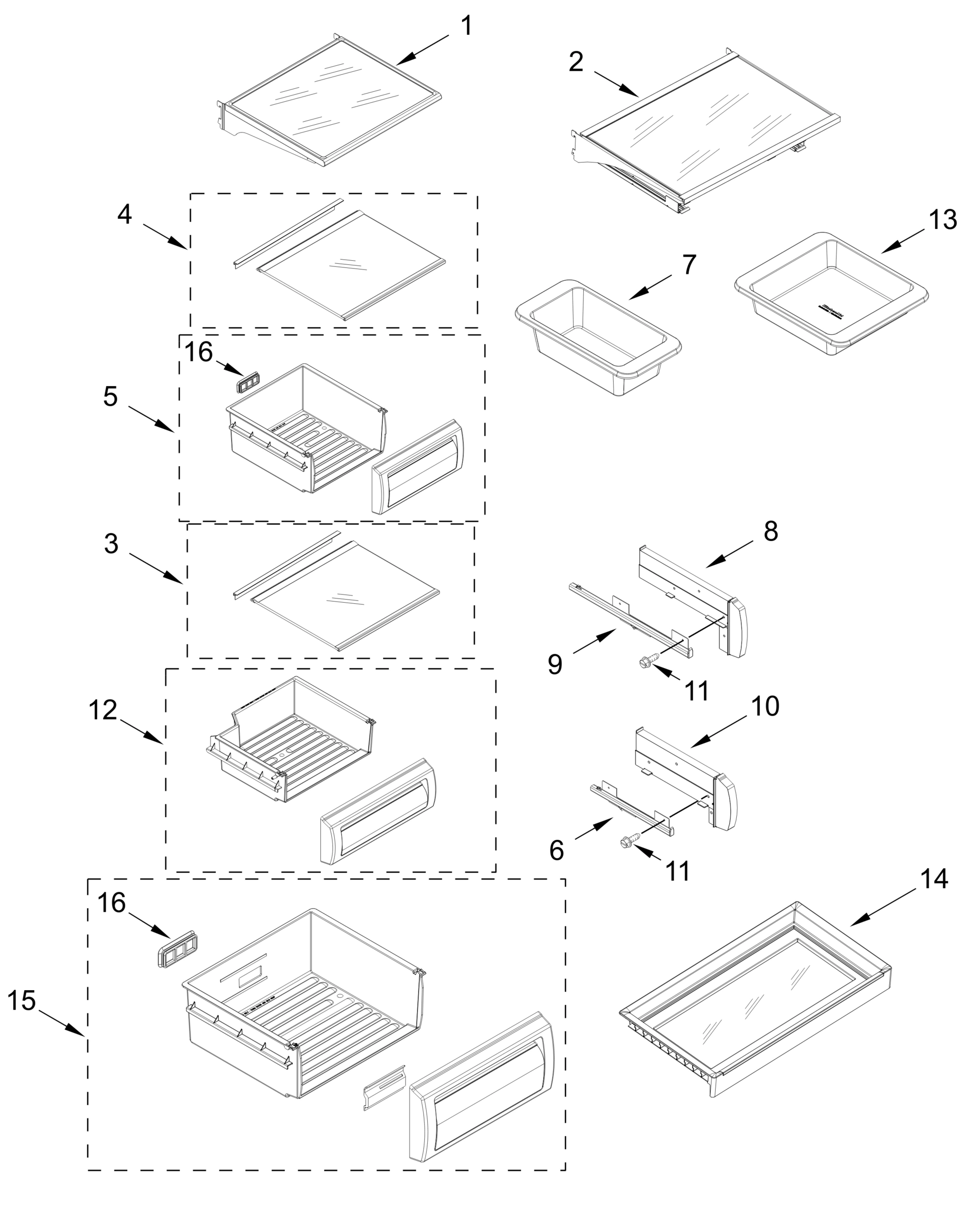 REFRIGERATOR SHELF PARTS