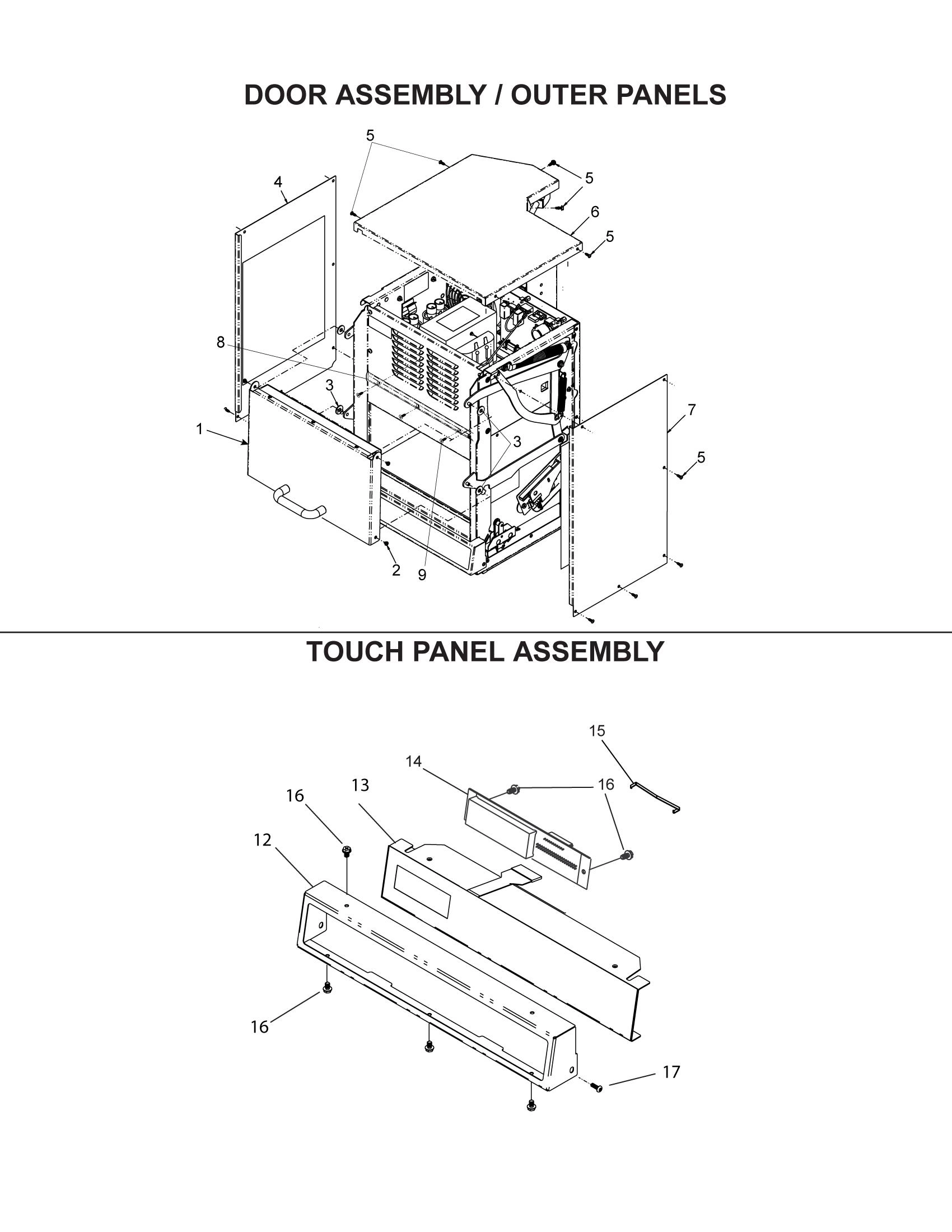 DOOR ASSY / OUTER PANELS / TOUCH PANEL ASSY