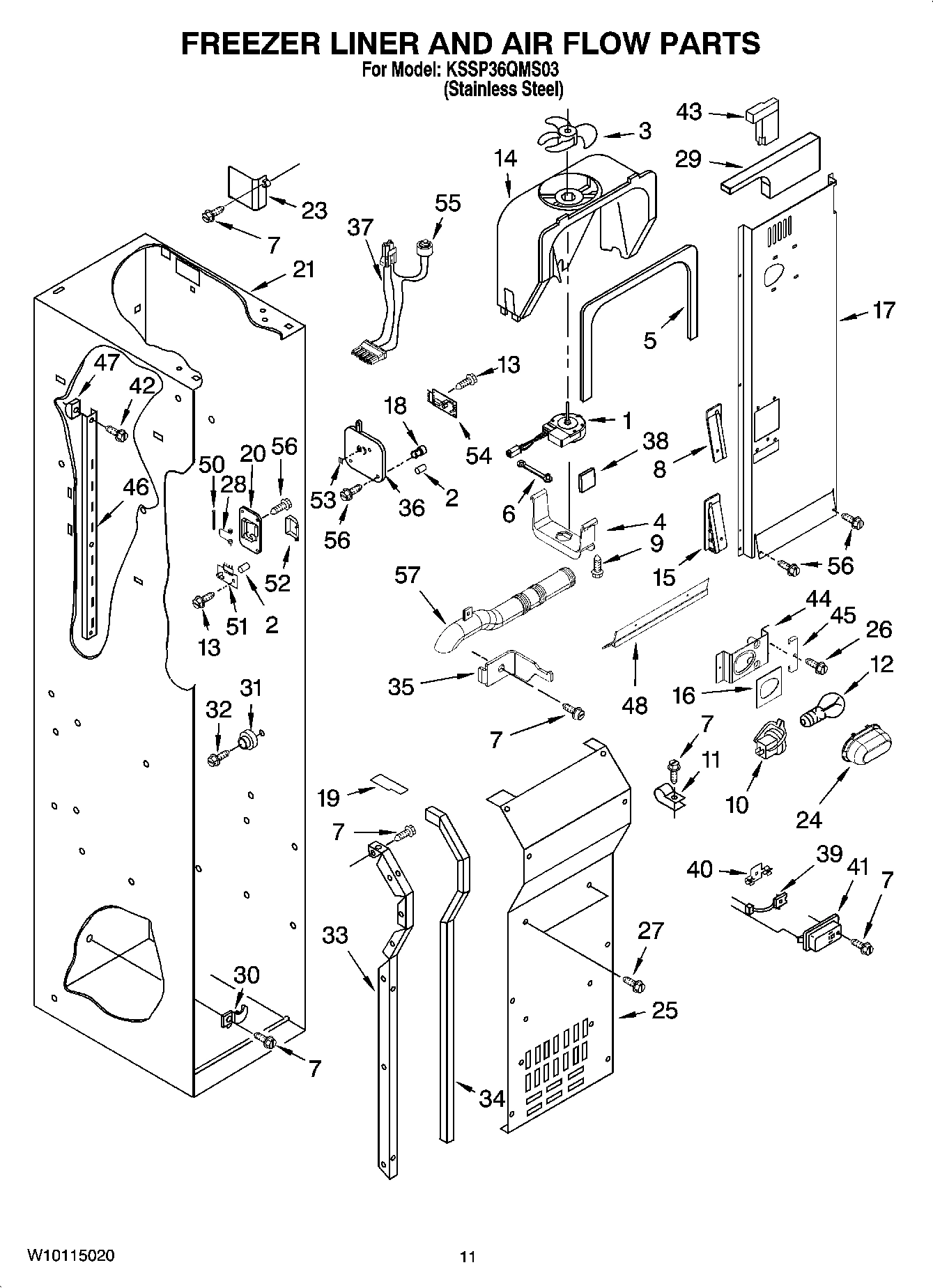 08 - FREEZER LINER AND AIR FLOW PARTS
