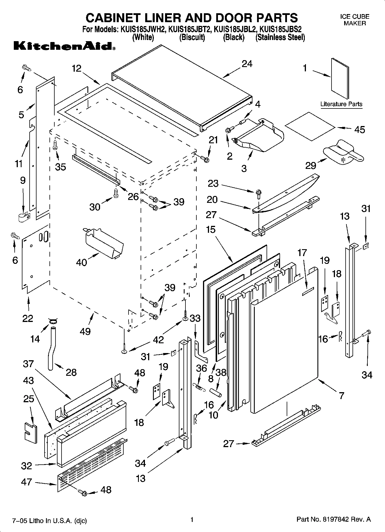 01 - CABINET LINER AND DOOR PARTS