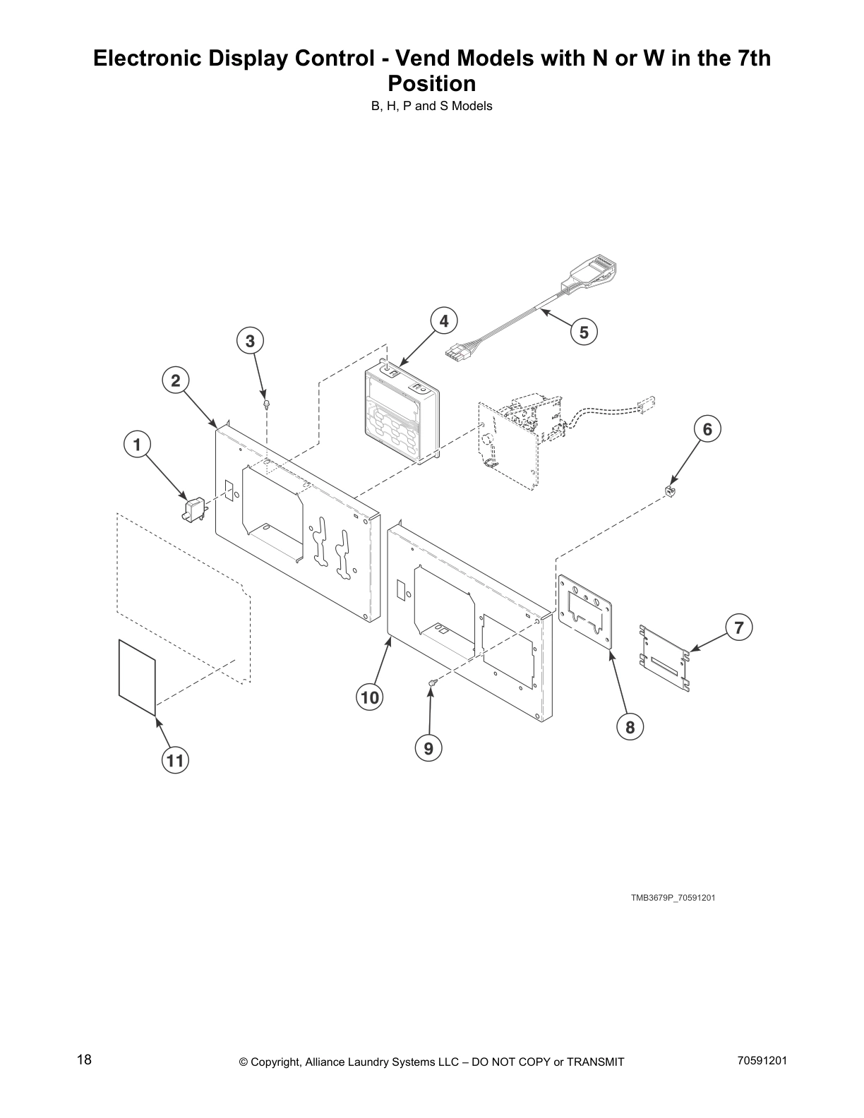 Electronic Display Control - Vend Models with N or W in the 7th
Position