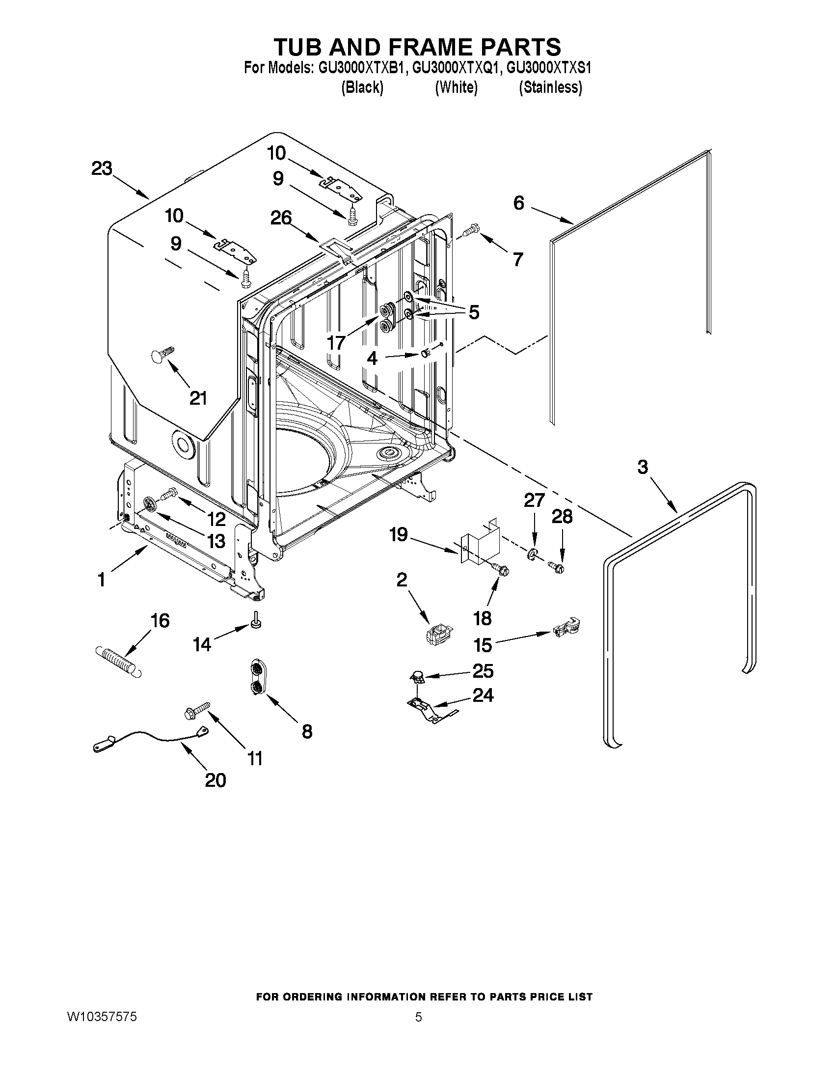 05 - TUB AND FRAME PARTS
