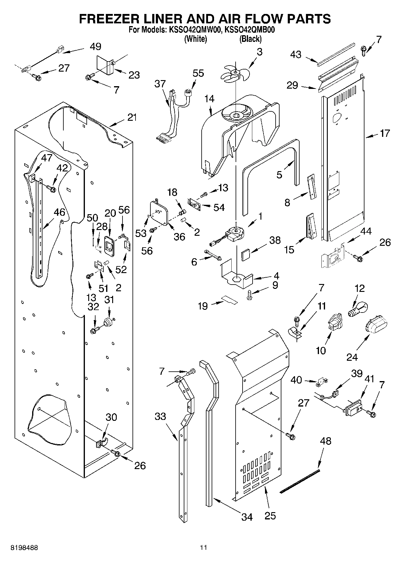 08 - FREEZER LINER AND AIR FLOW PARTS