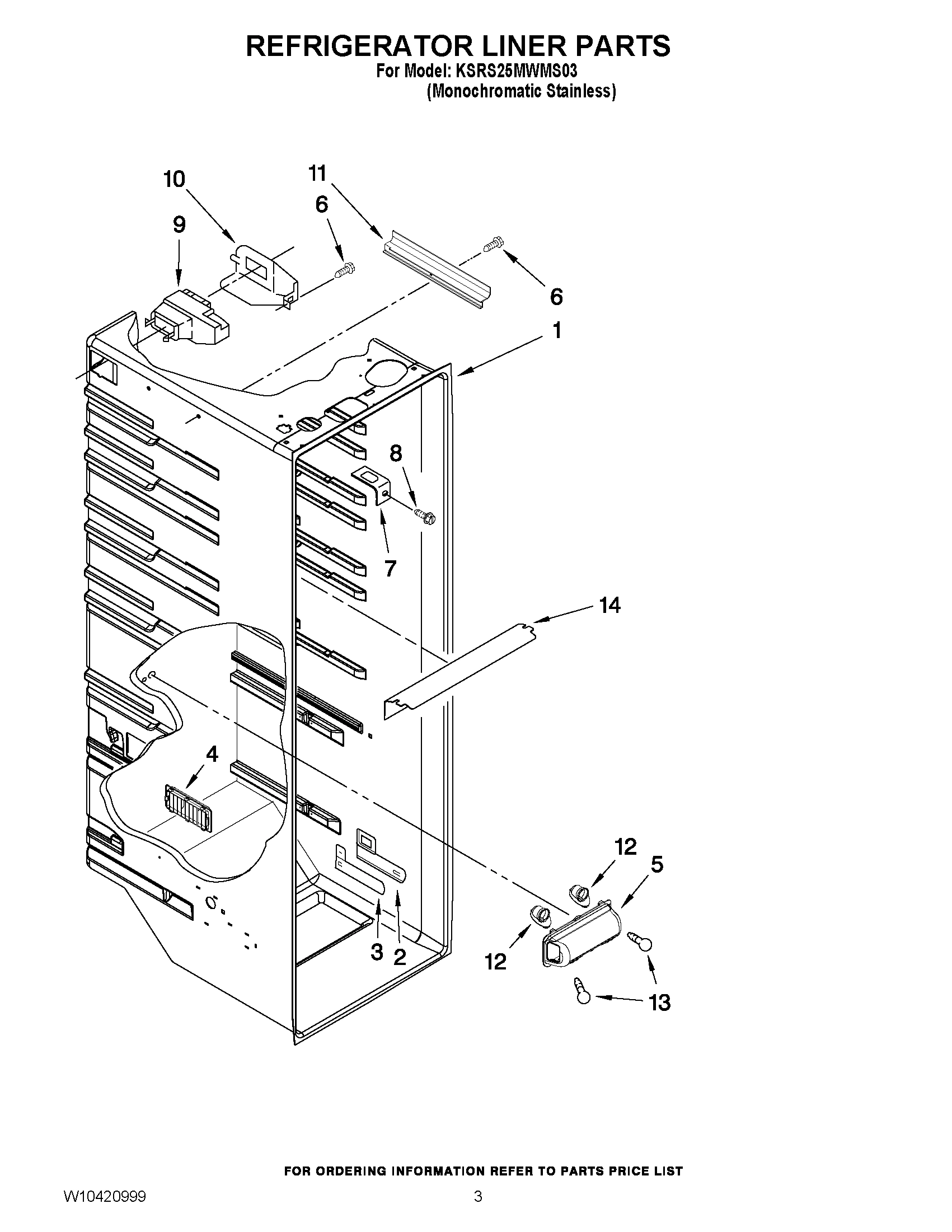 02 - REFRIGERATOR LINER PARTS