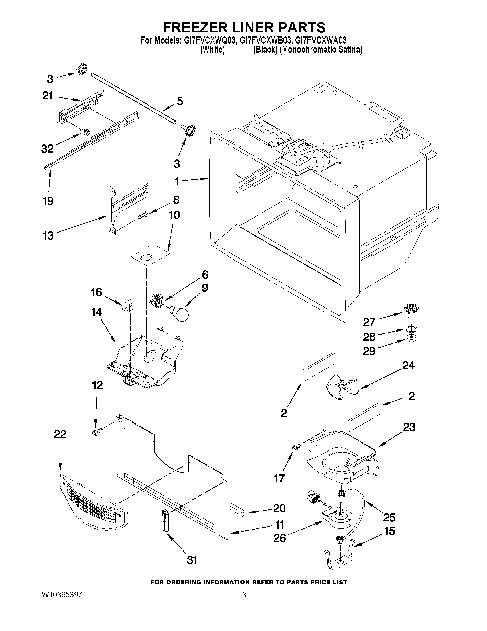 02 - FREEZER LINER PARTS