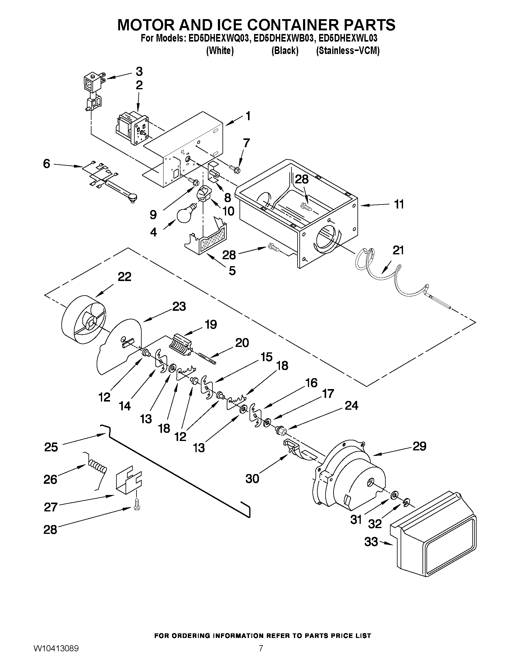 05 - MOTOR AND ICE CONTAINER PARTS