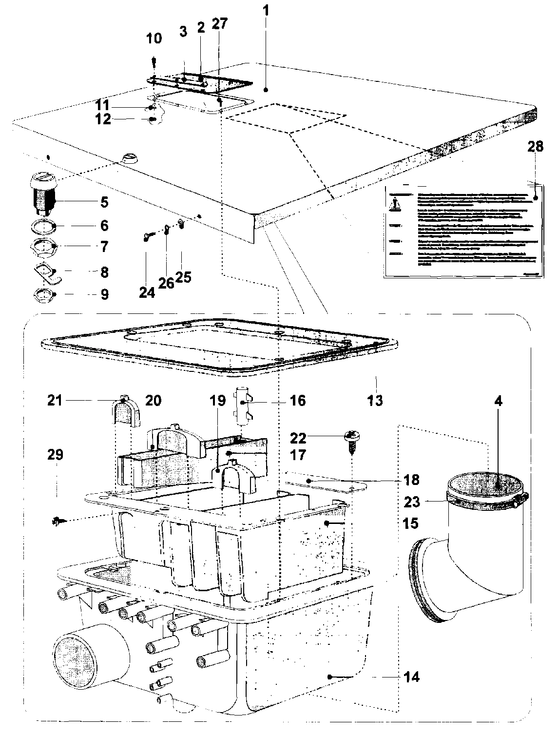 14 - SOAP BOX & TOP COVER ASSY. (SERIES 11)