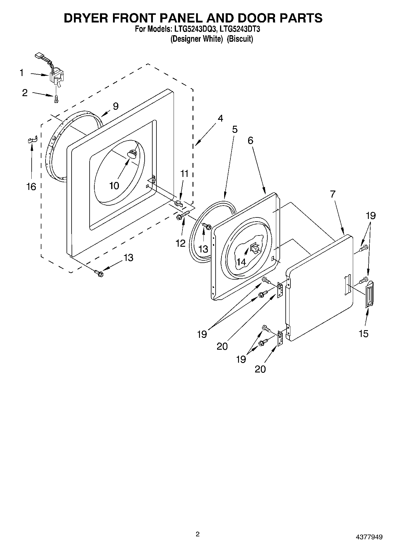 02 - DRYER FRONT PANEL AND DOOR