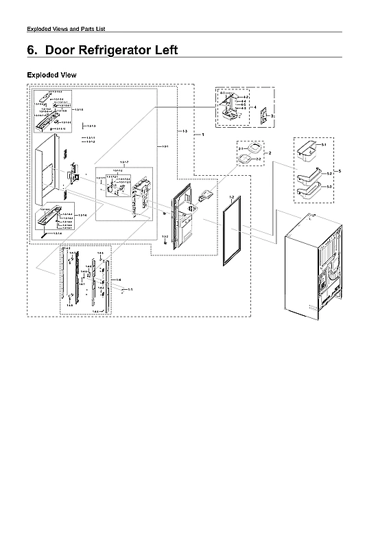 Left Refrigerator Door Parts