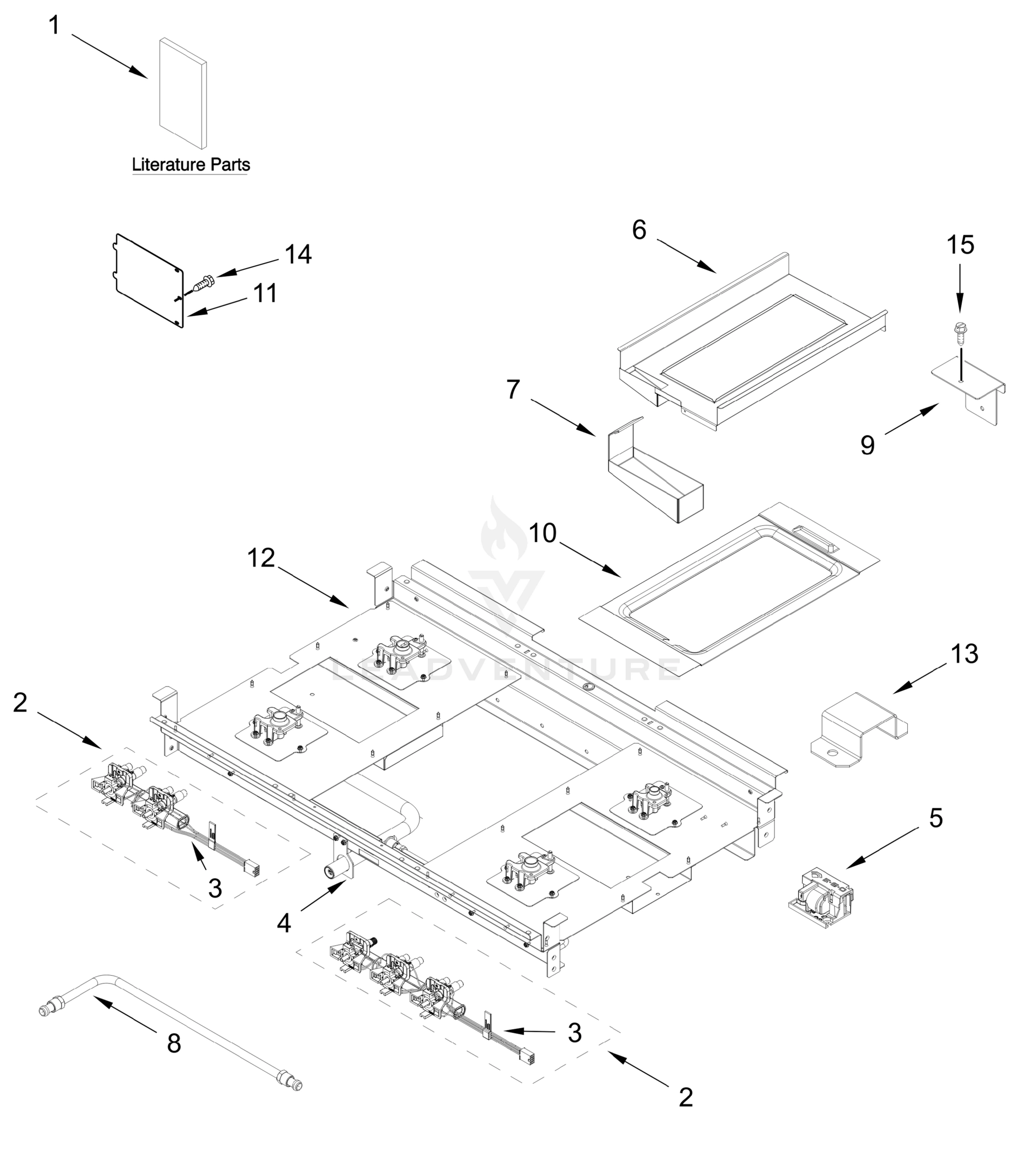 BURNER BOX AND GRILL PARTS