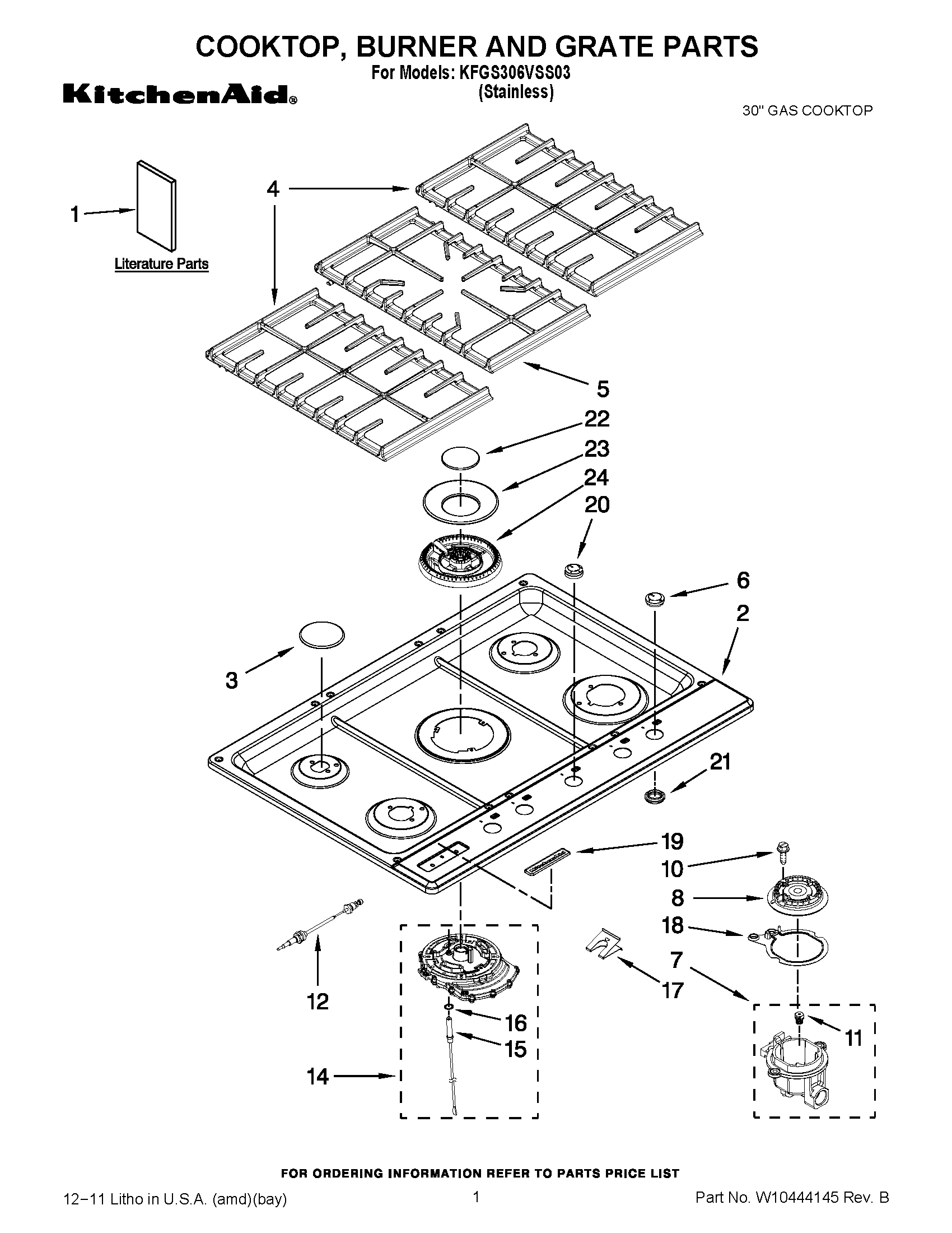 01 - COOKTOP, BURNER AND GRATE PARTS
