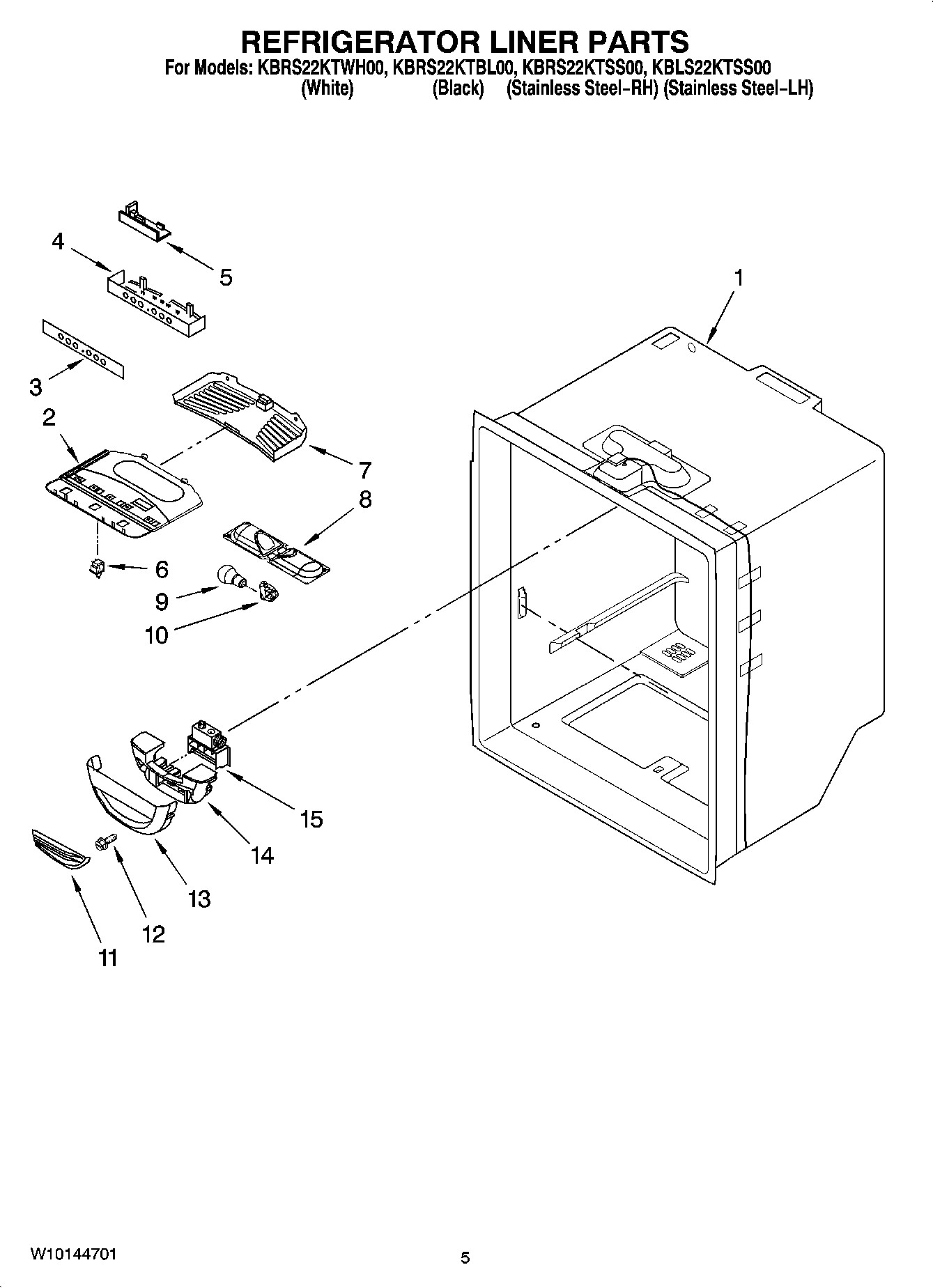 03 - REFRIGERATOR LINER PARTS