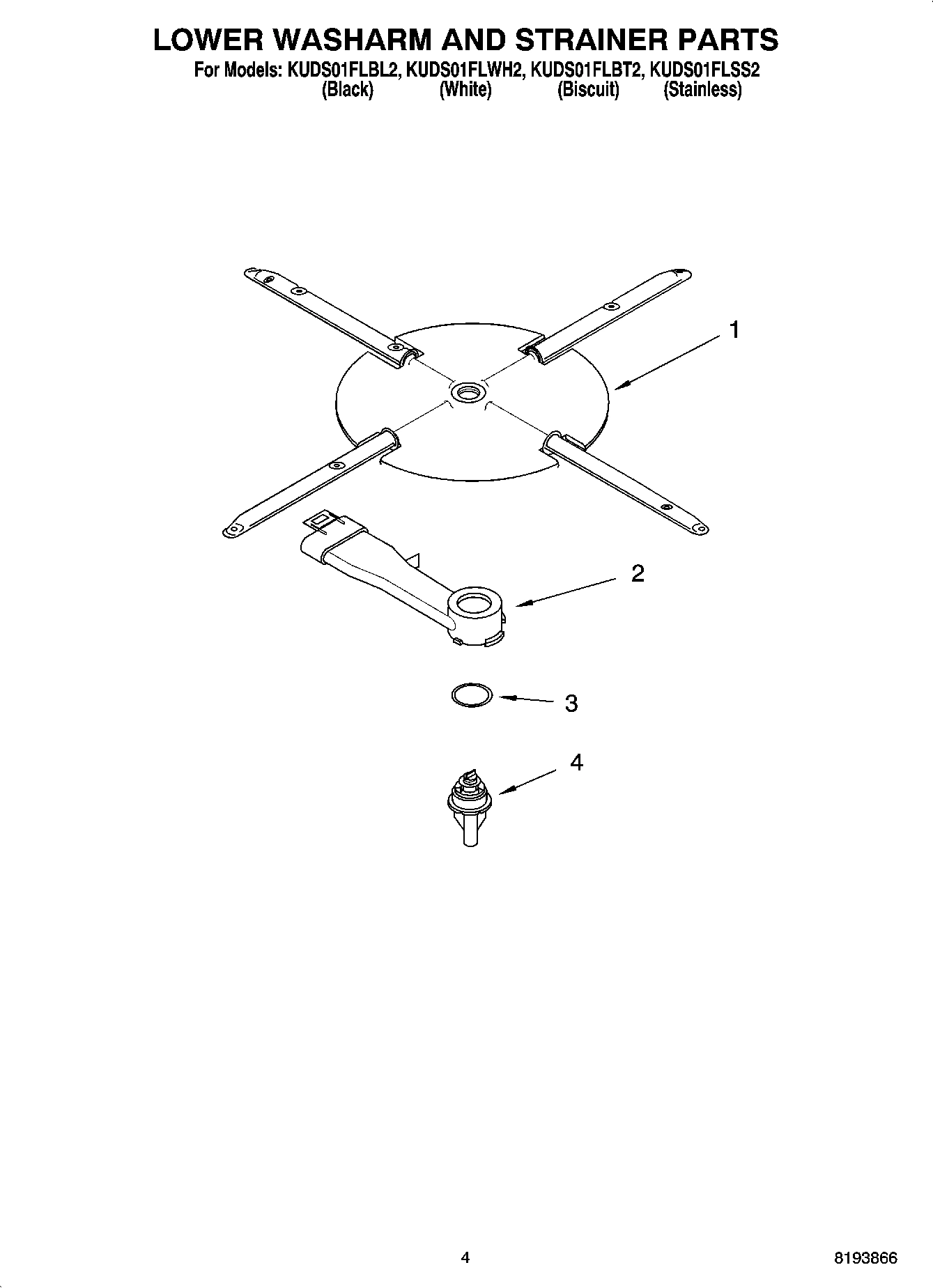 04 - LOWER WASHARM AND STRAINER PARTS