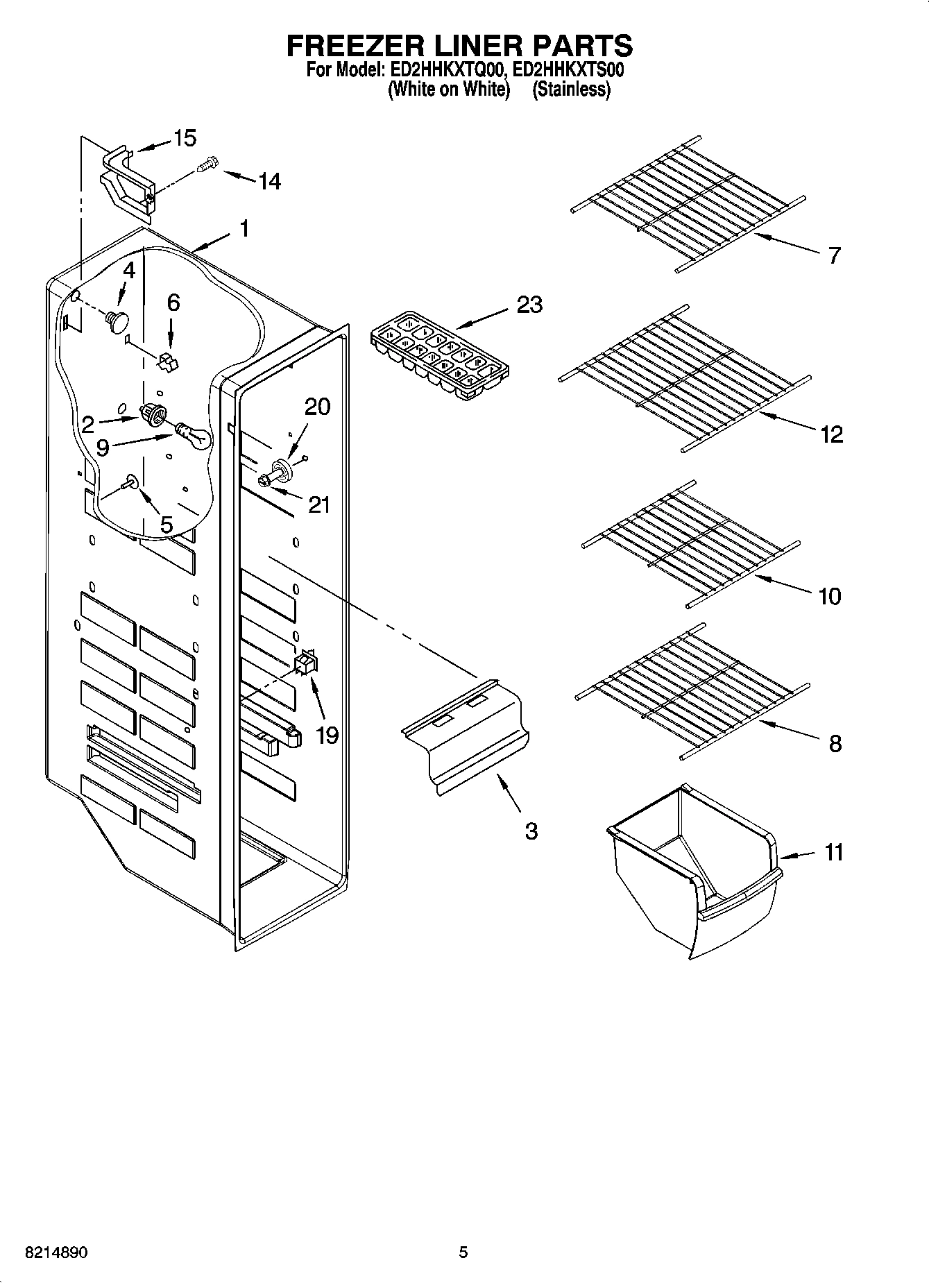04 - FREEZER LINER PARTS