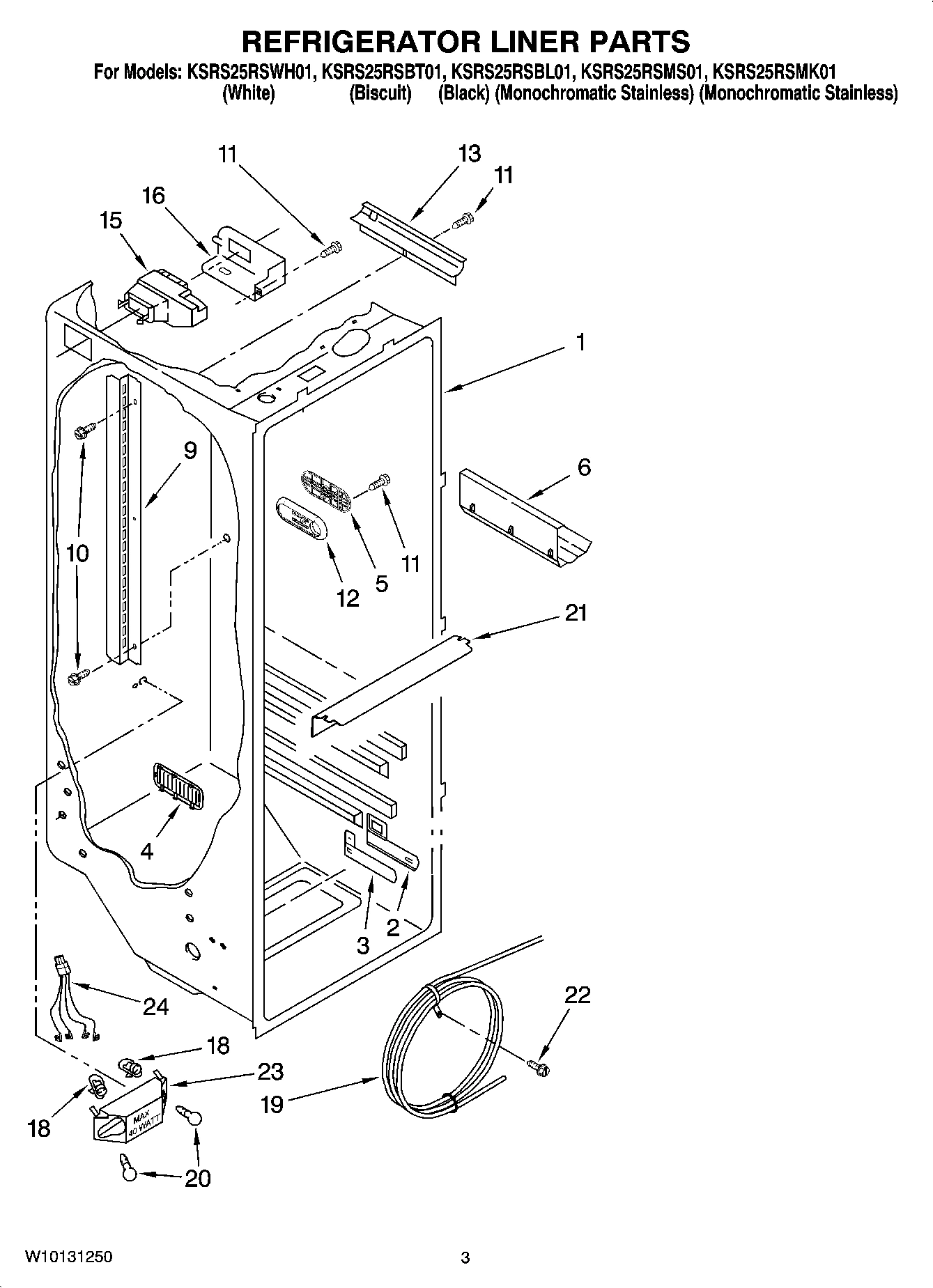 02 - REFRIGERATOR LINER PARTS