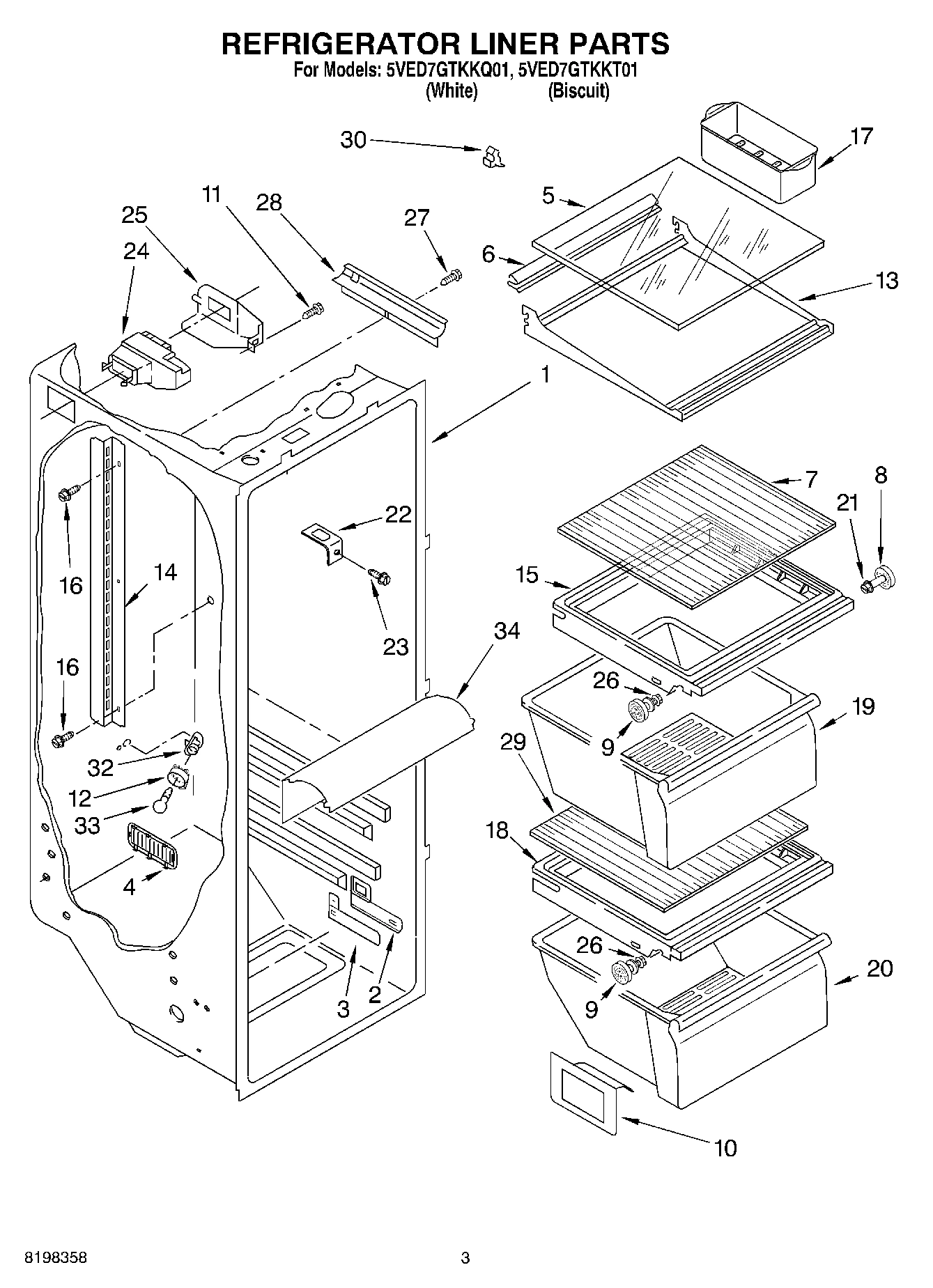 02 - REFRIGERATOR LINER PARTS