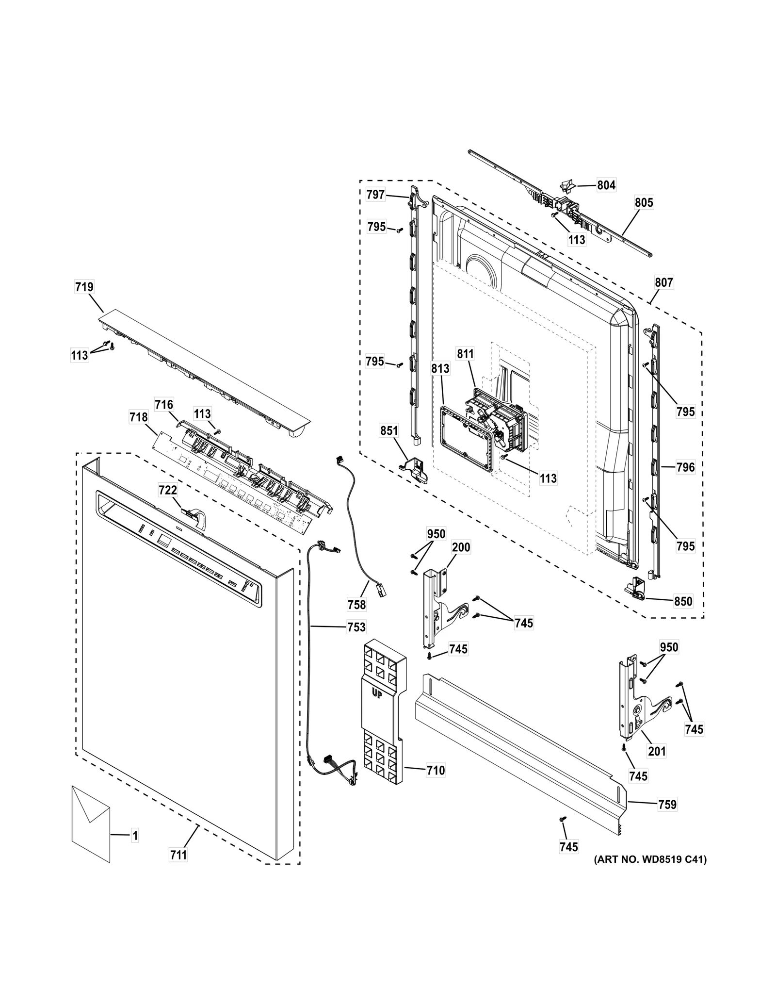 ESCUTCHEON & DOOR ASSEMBLY