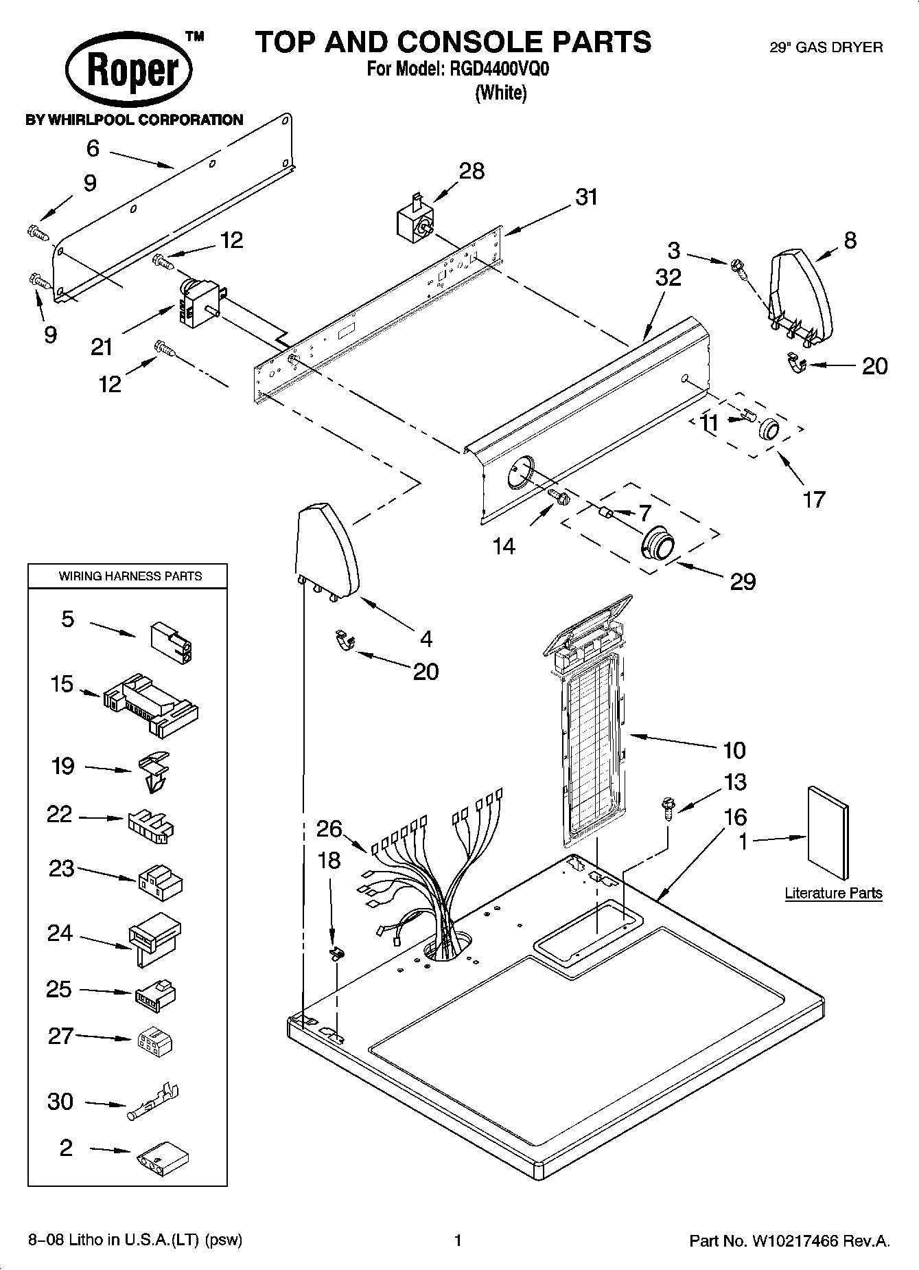 01 - TOP AND CONSOLE PARTS