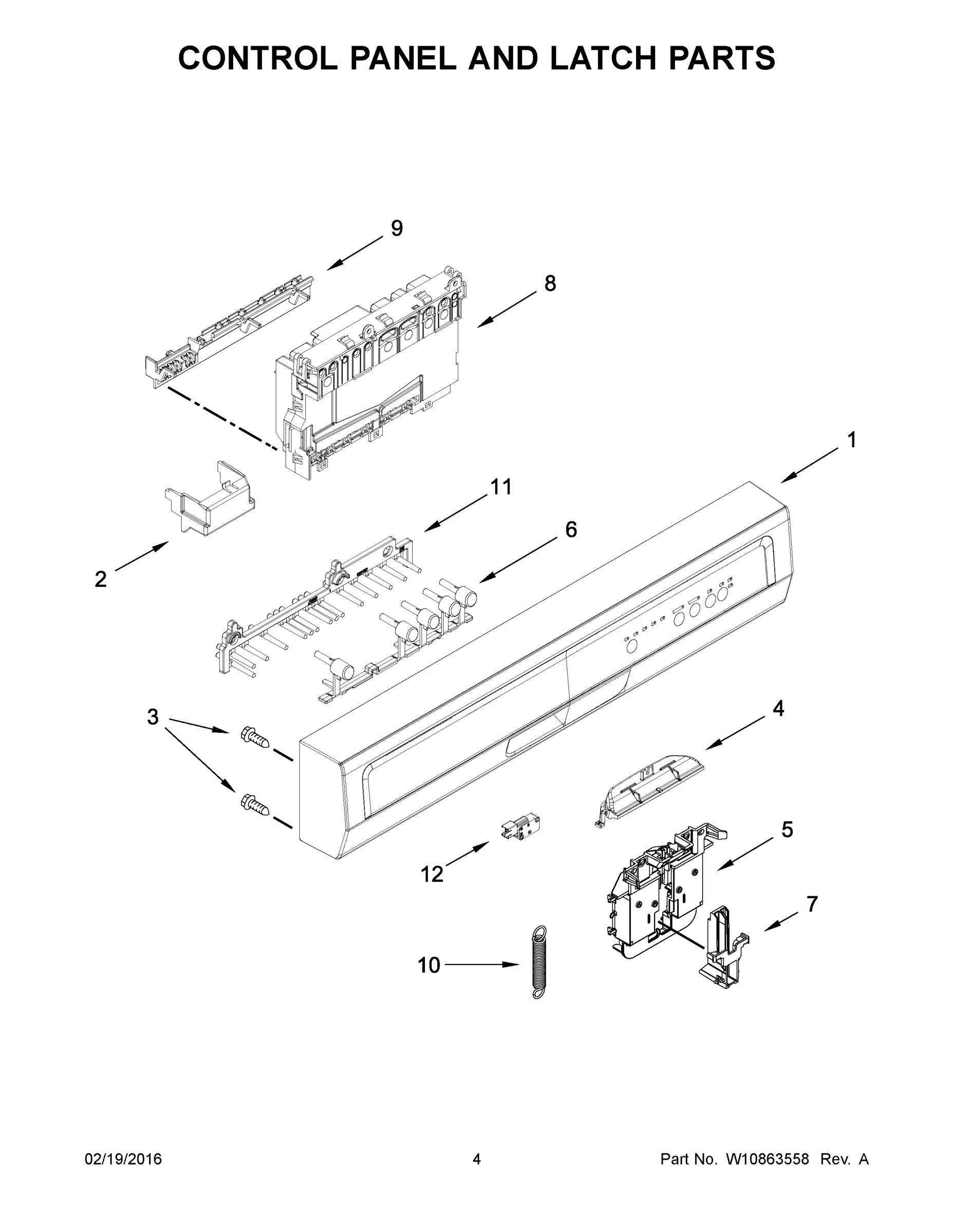 03 - CONTROL PANEL AND LATCH PARTS