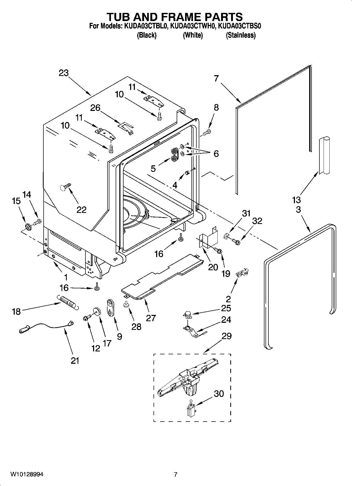 07 - TUB AND FRAME PARTS
