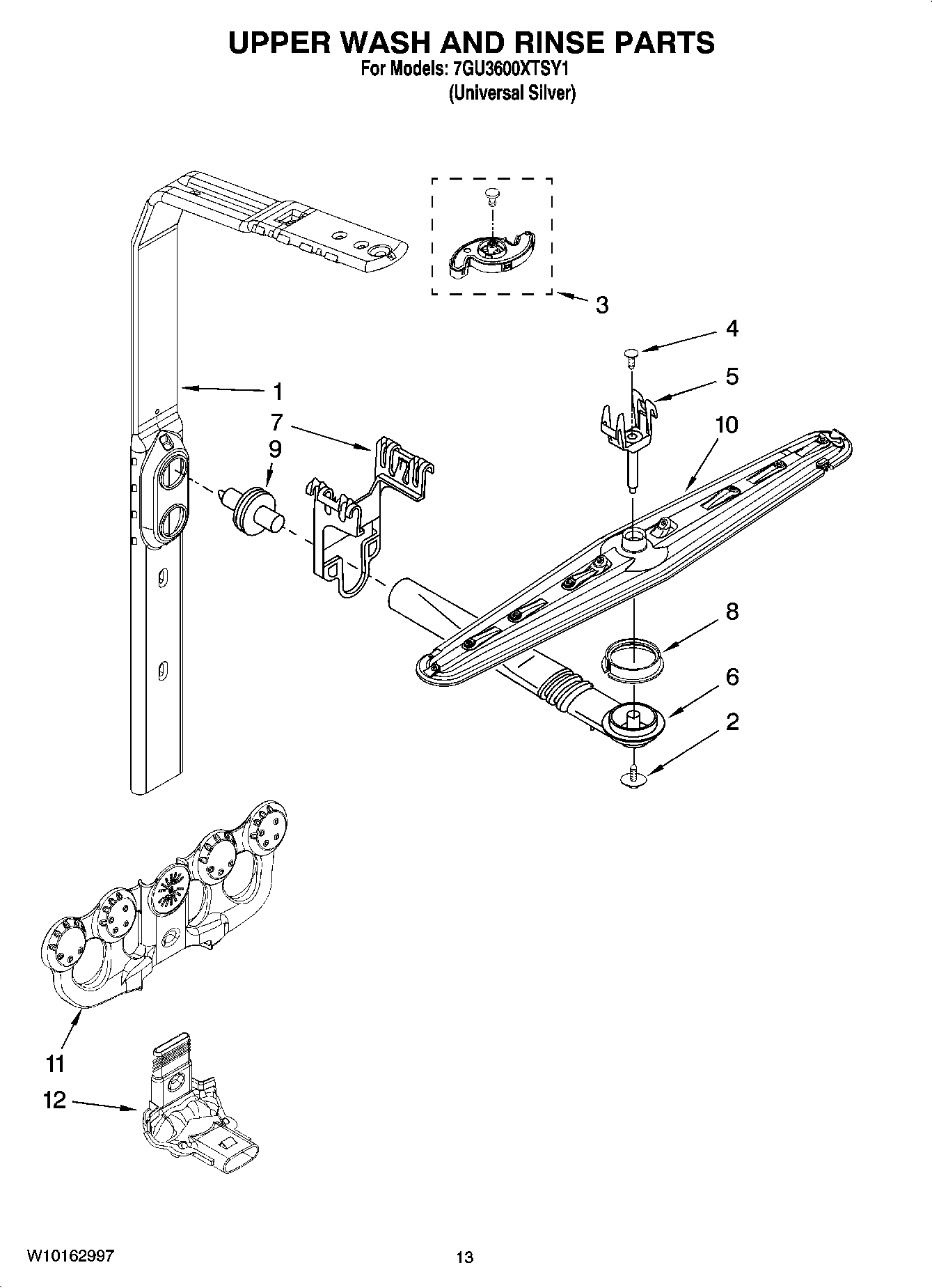 10 - UPPER WASH AND RINSE PARTS