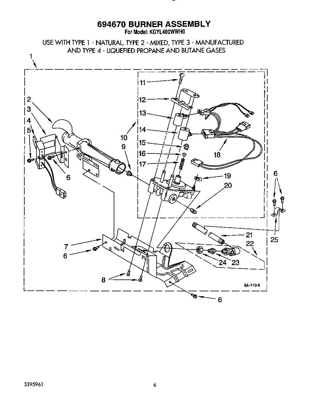 04 - 694670 BURNER ASSEMBLY