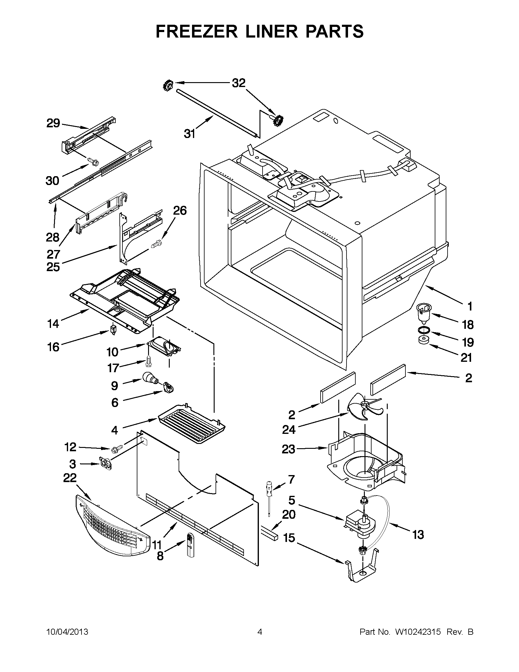 03 - FREEZER LINER PARTS