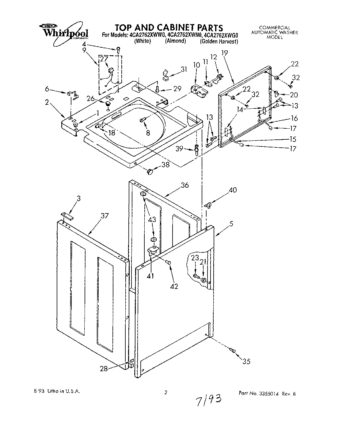 01 - TOP AND CABINET, LIT/OPTIONAL