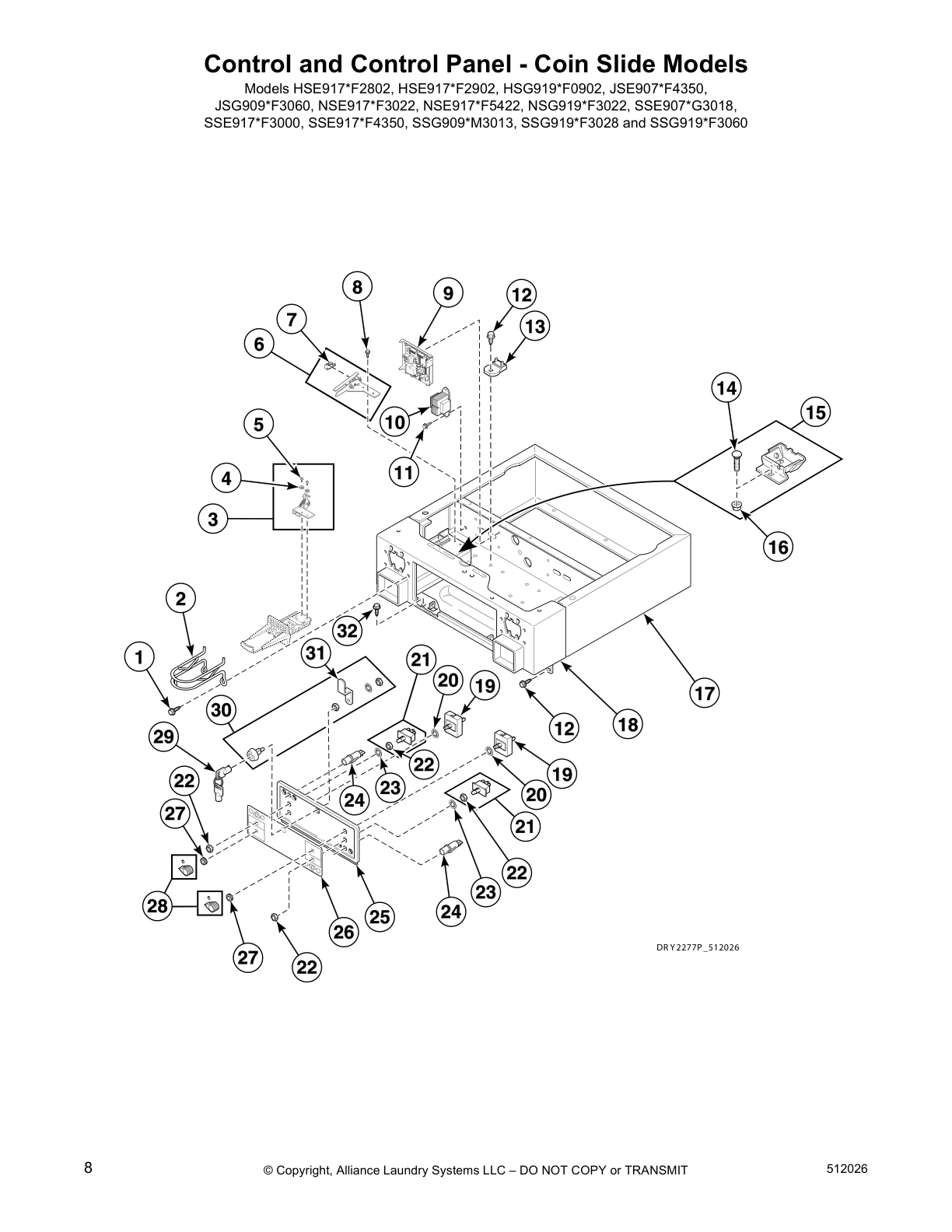 Control and Control Panel - Coin Slide Models