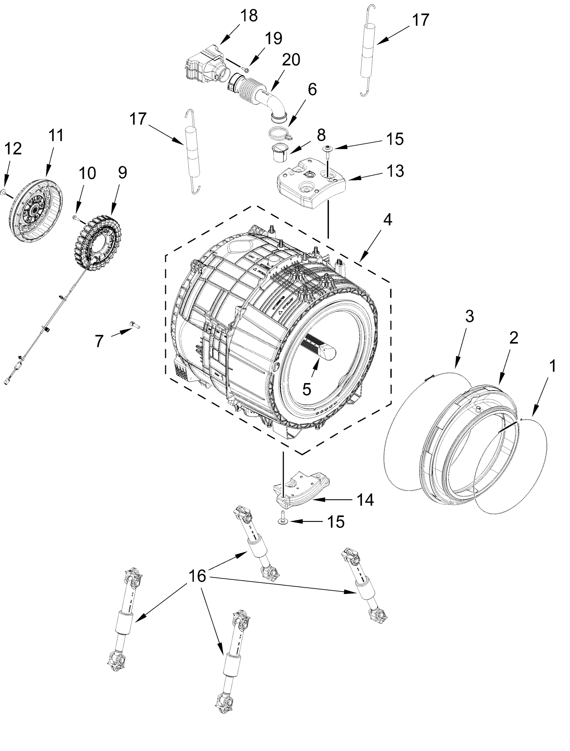 TUB AND BASKET PARTS