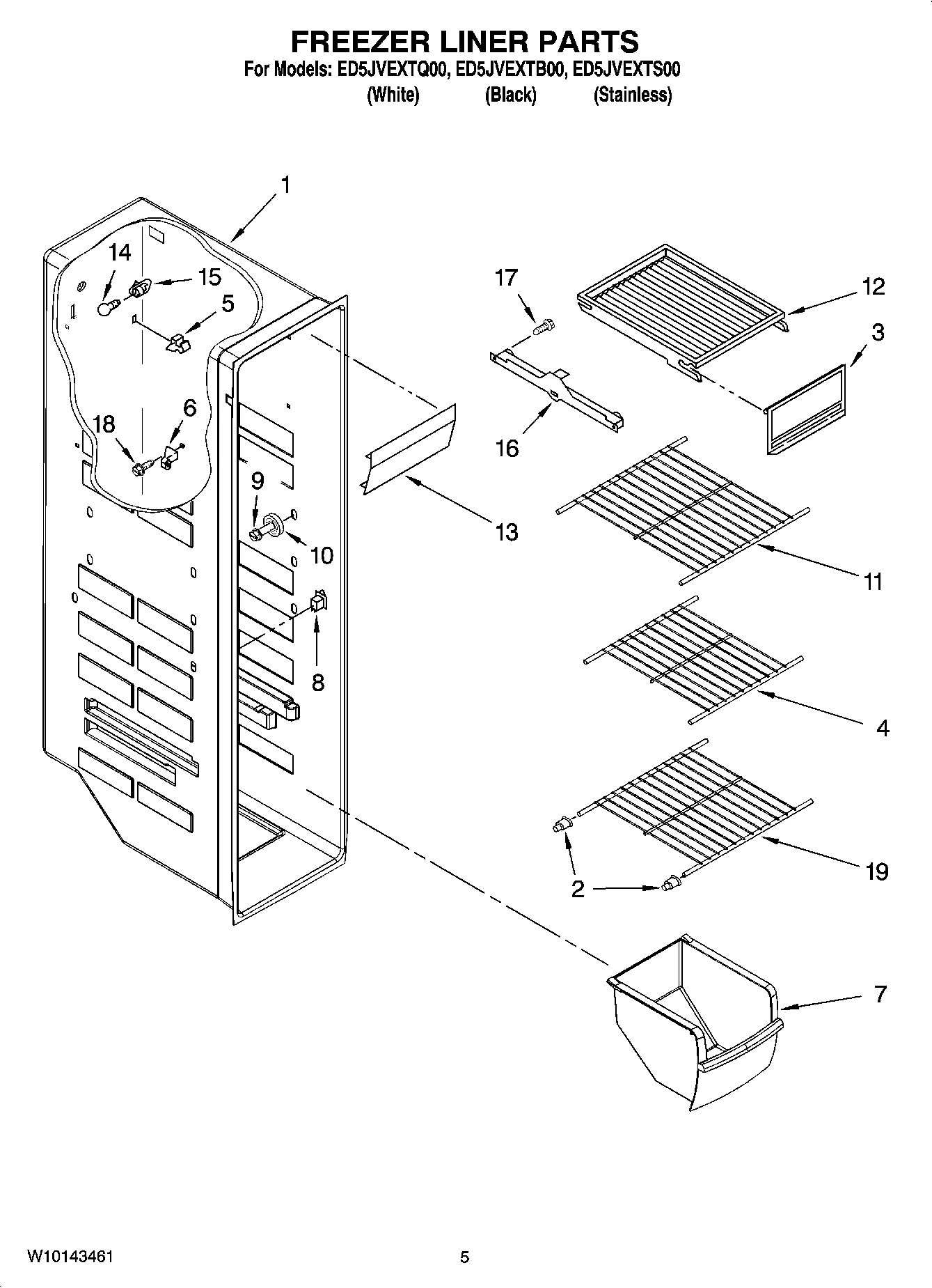 04 - FREEZER LINER PARTS