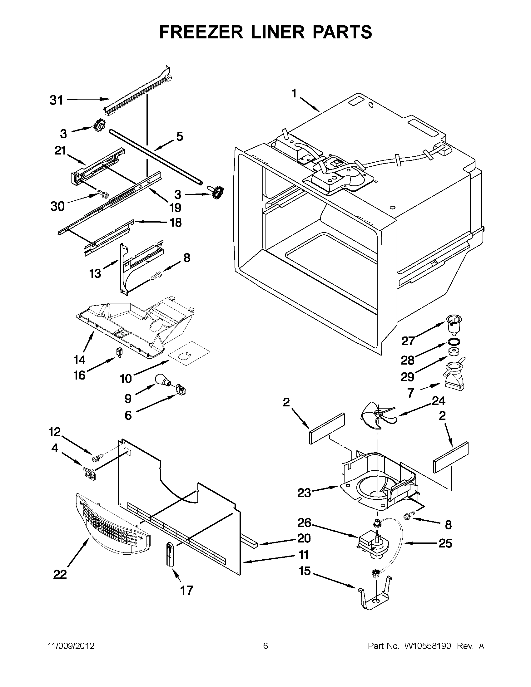 03 - FREEZER LINER PARTS