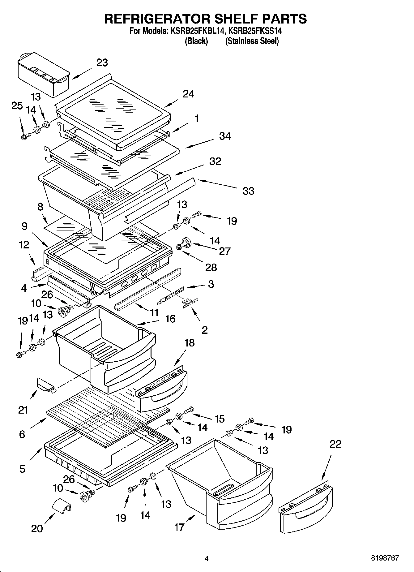03 - REFRIGERATOR SHELF PARTS