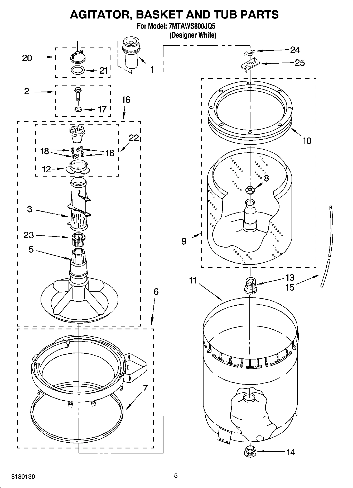 03 - AGITATOR, BASKET AND TUB PARTS