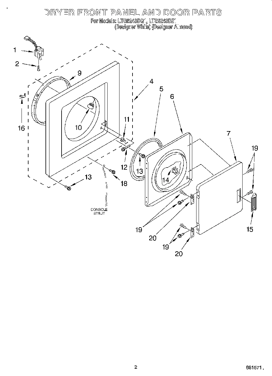 02 - DRYER FRONT PANEL AND DOOR